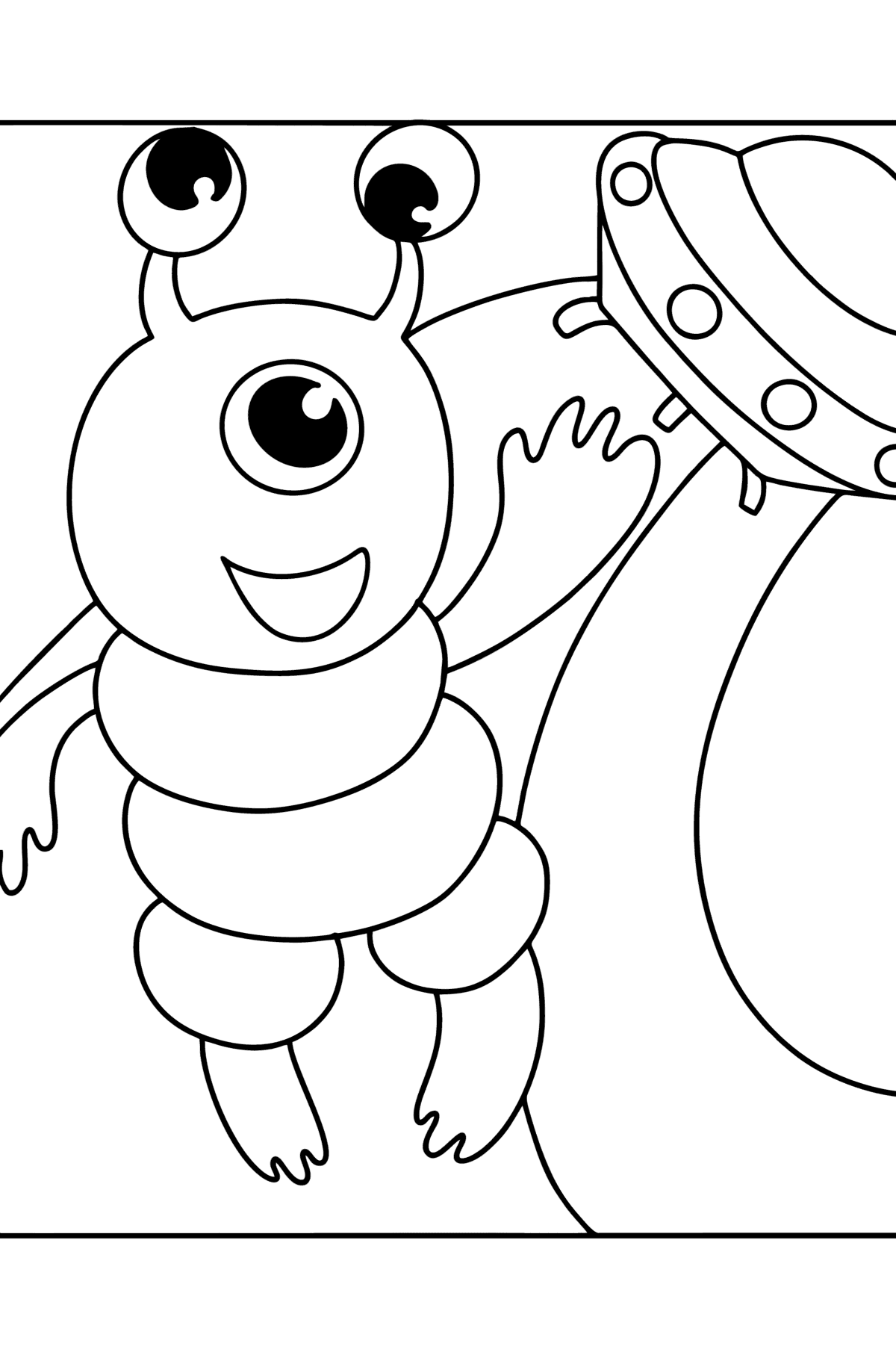 Alien in space coloring page - Coloring Pages for Kids