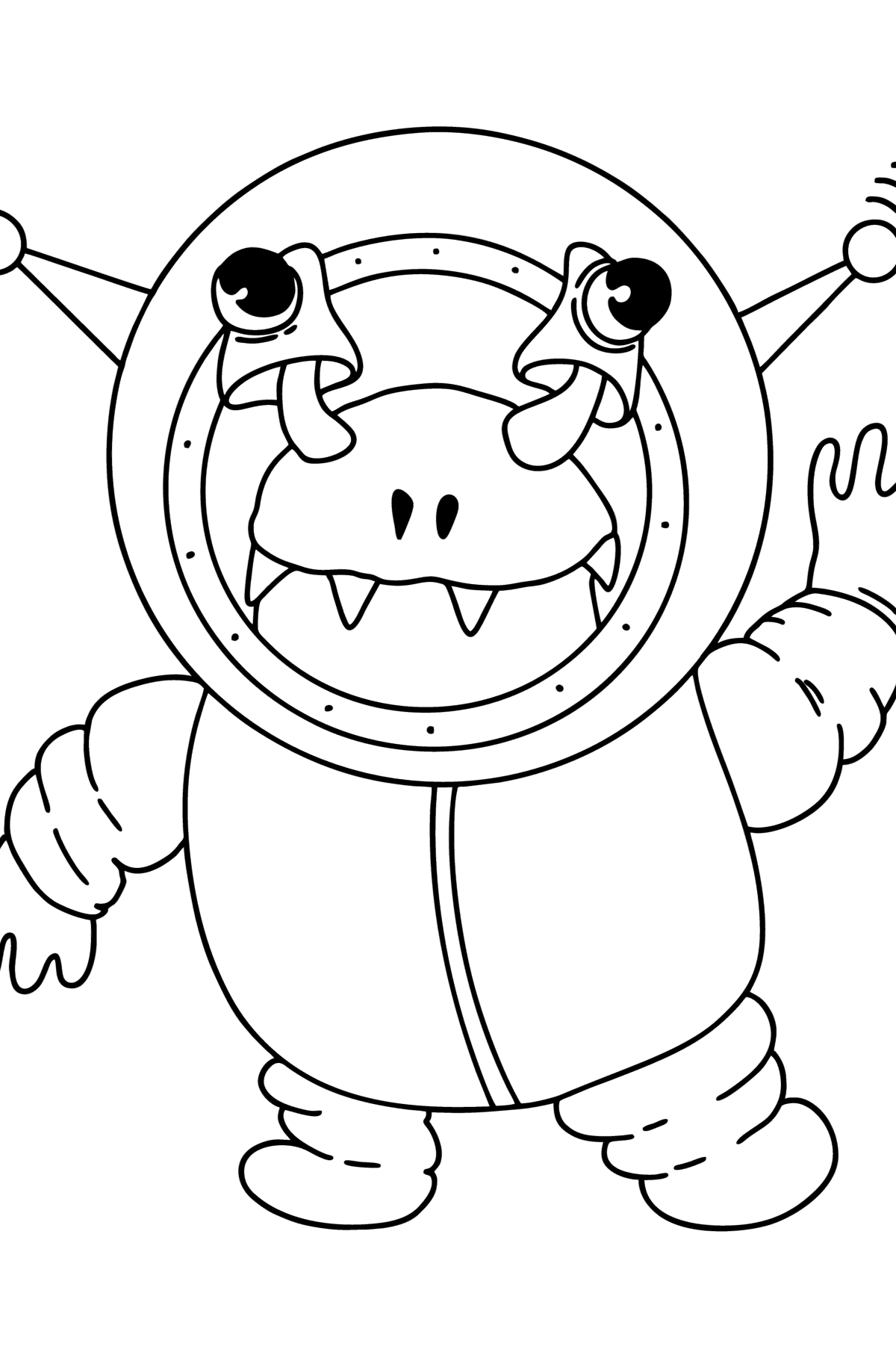 Coloring page alien in spacesuit - Coloring Pages for Kids
