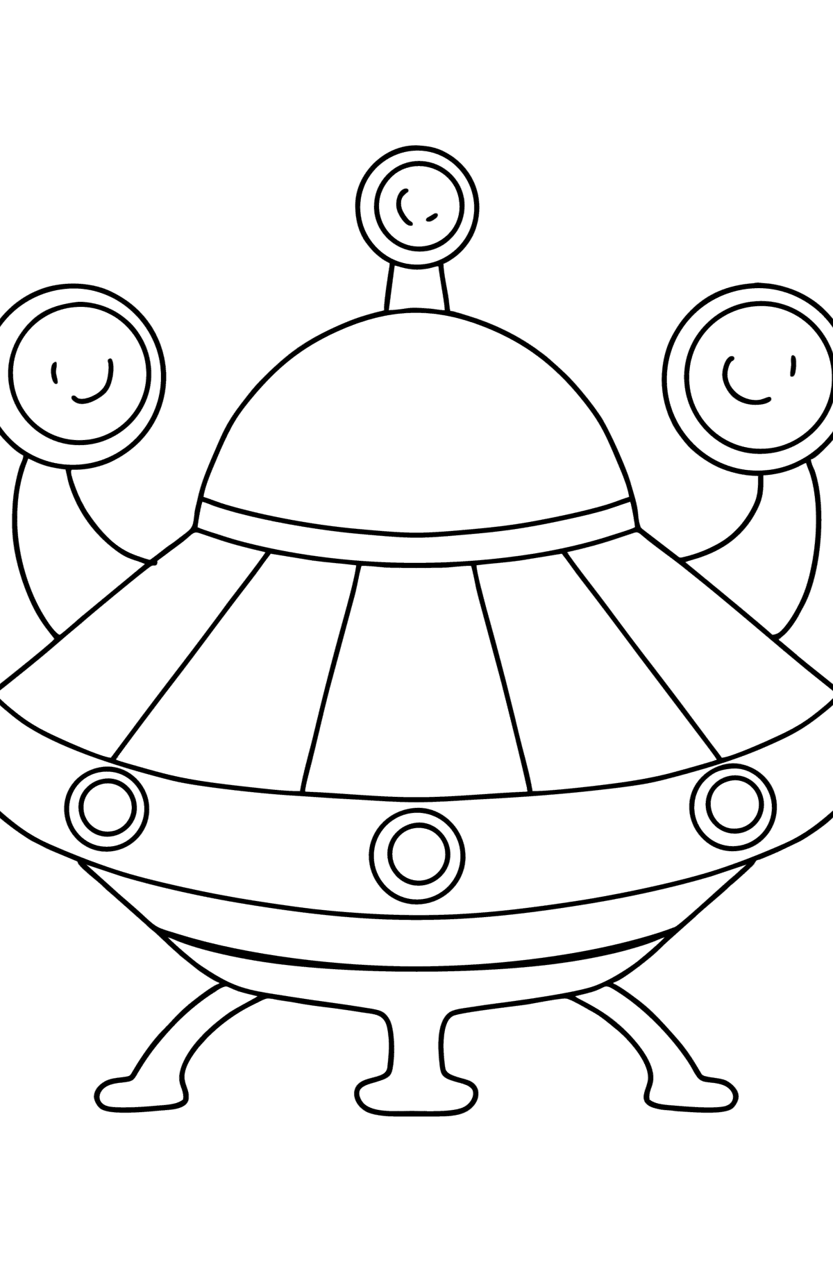 Раскраска - инопланетный космический корабль - Картинки для Детей