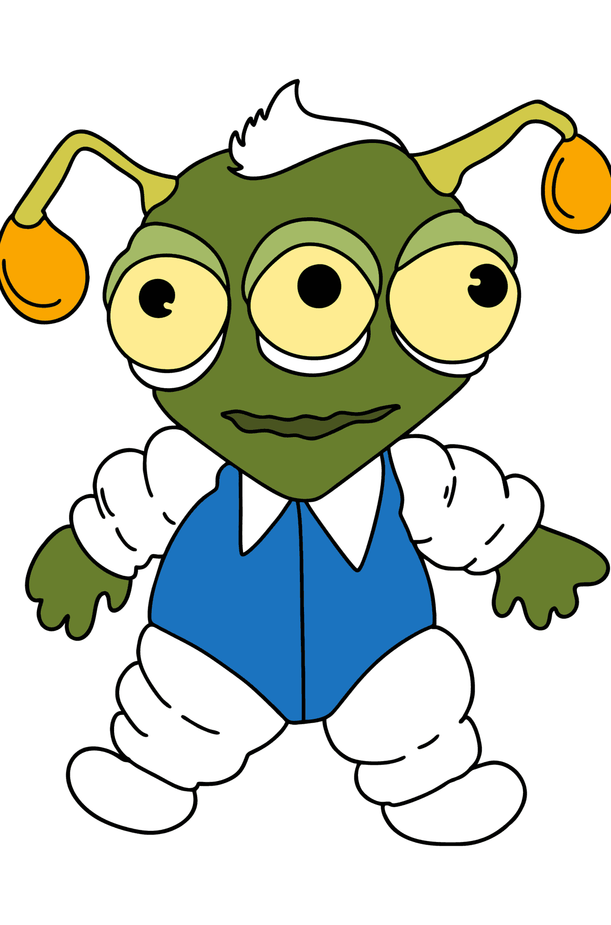 Cartoon Alien Coloring page - Coloring Pages for Kids