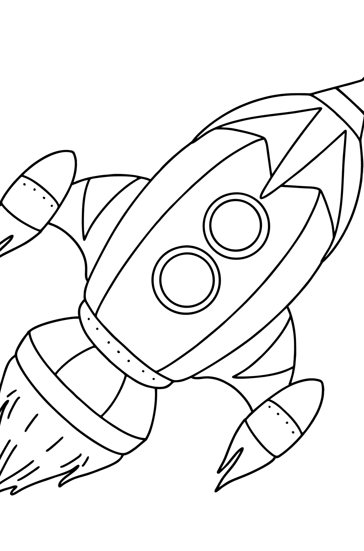 Cartoon rocket coloring page - Coloring Pages for Kids