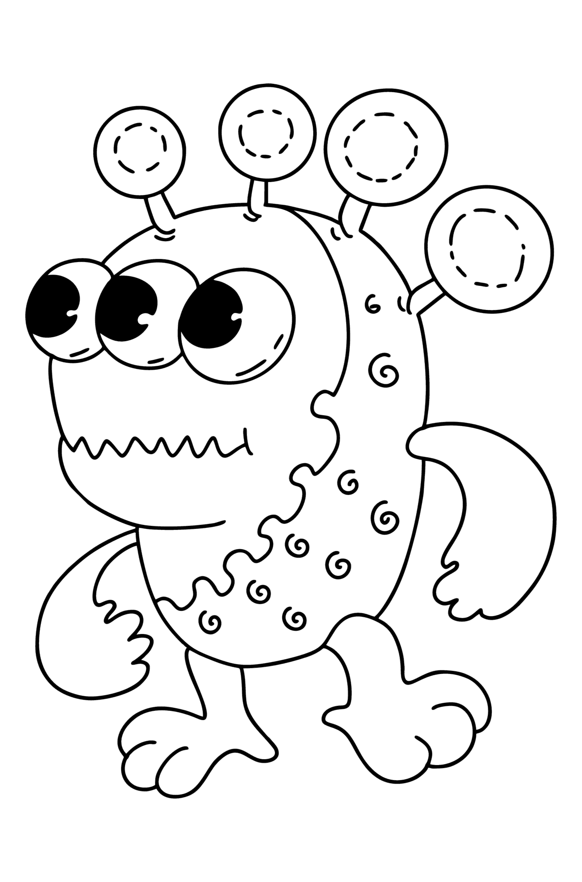 Funny Alien Coloring page - Coloring Pages for Kids