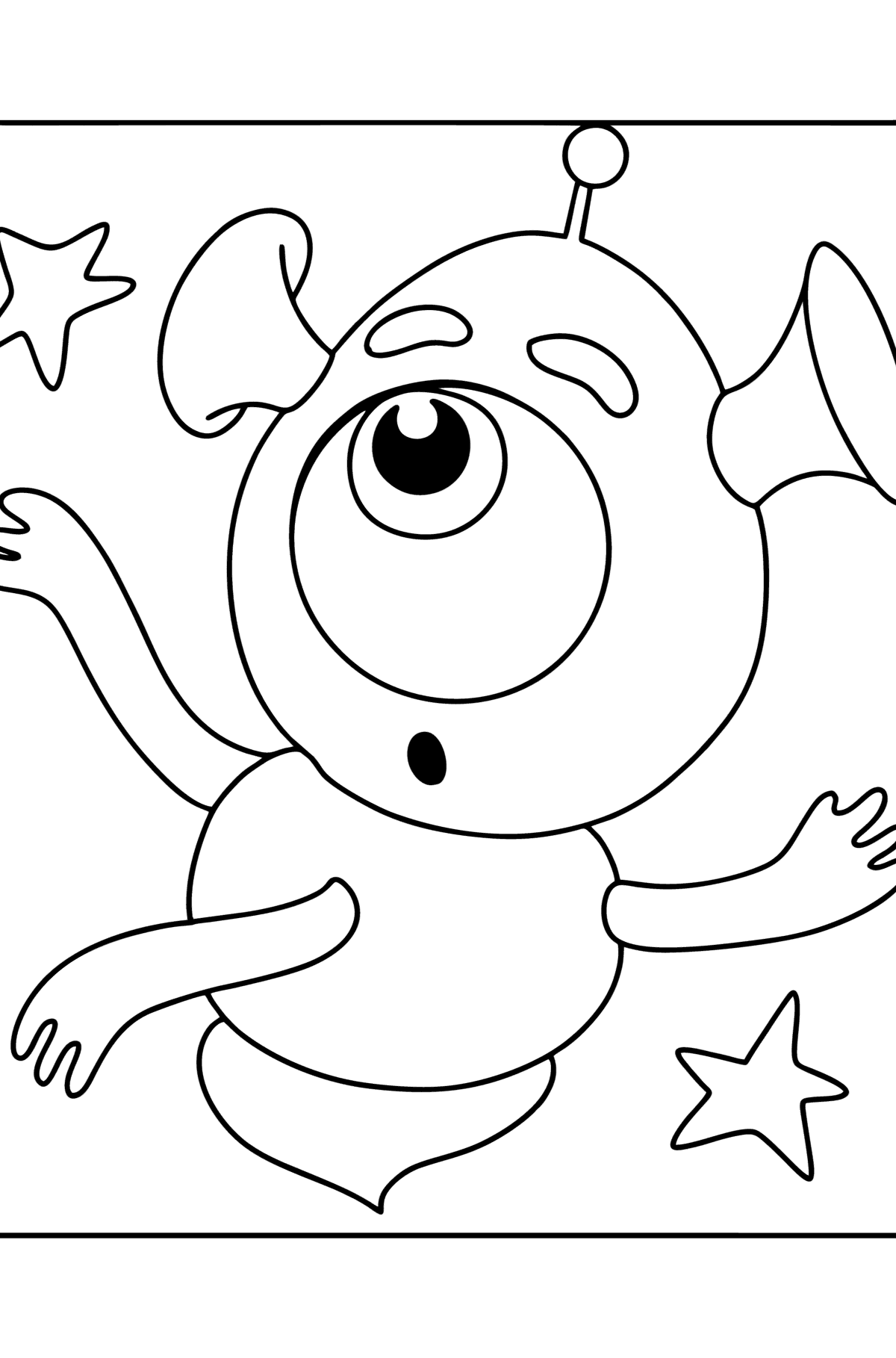 Розмальовка Маленький інопланетянин - Розмальовки для дітей