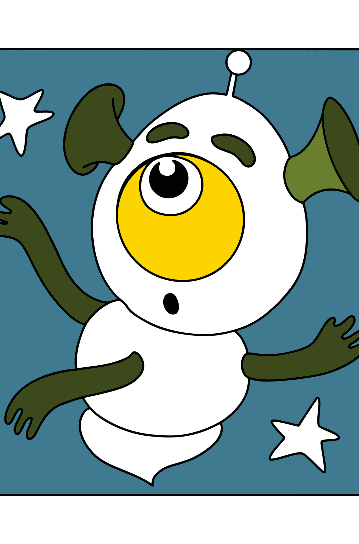 Little Alien Coloring page - Coloring Pages for Kids