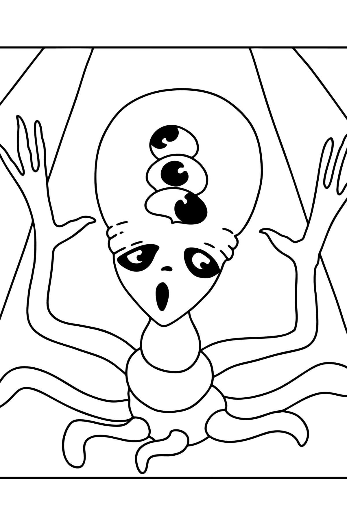 Desenho para colorir alienígena assustador - Imagens para Colorir para Crianças