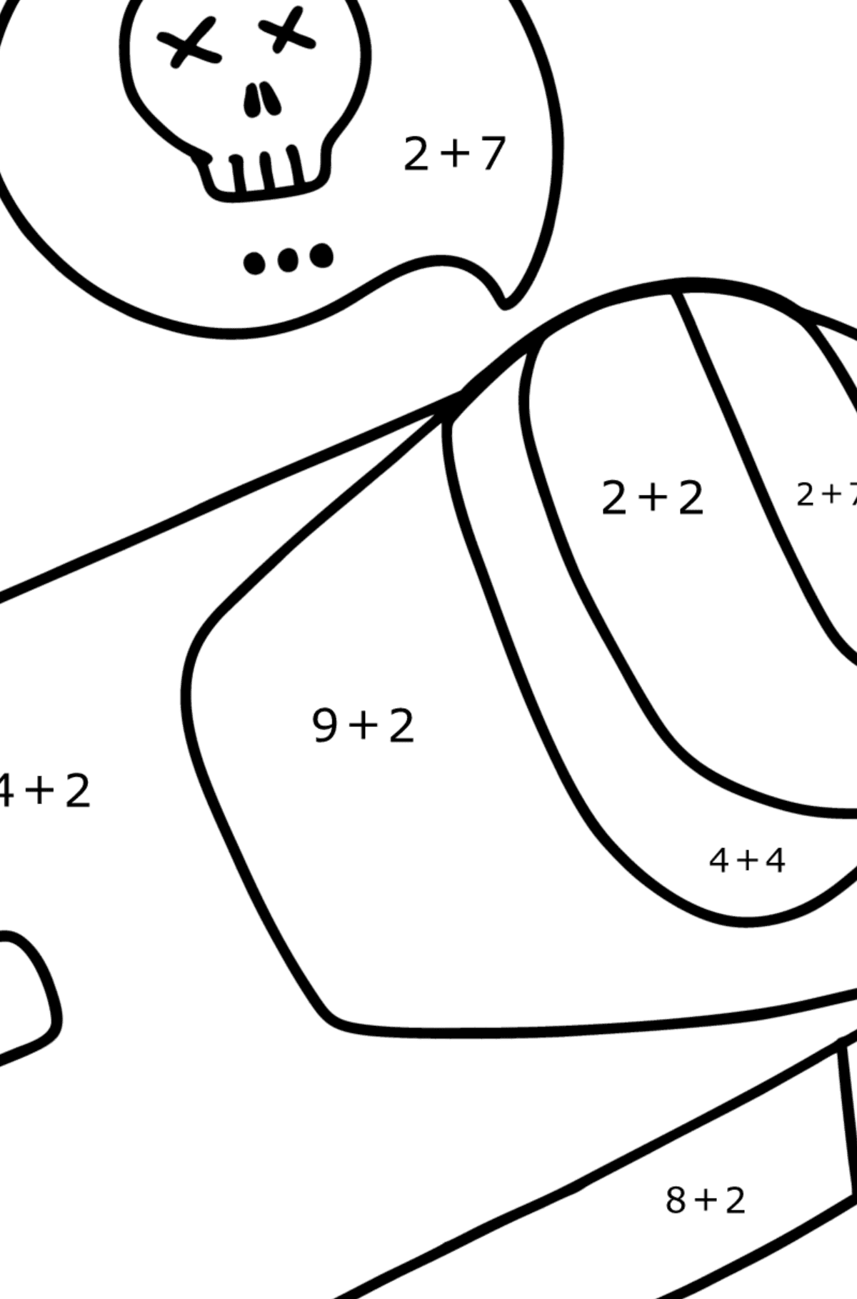 Among Us coloring page Printable - Math Coloring - Addition for Kids