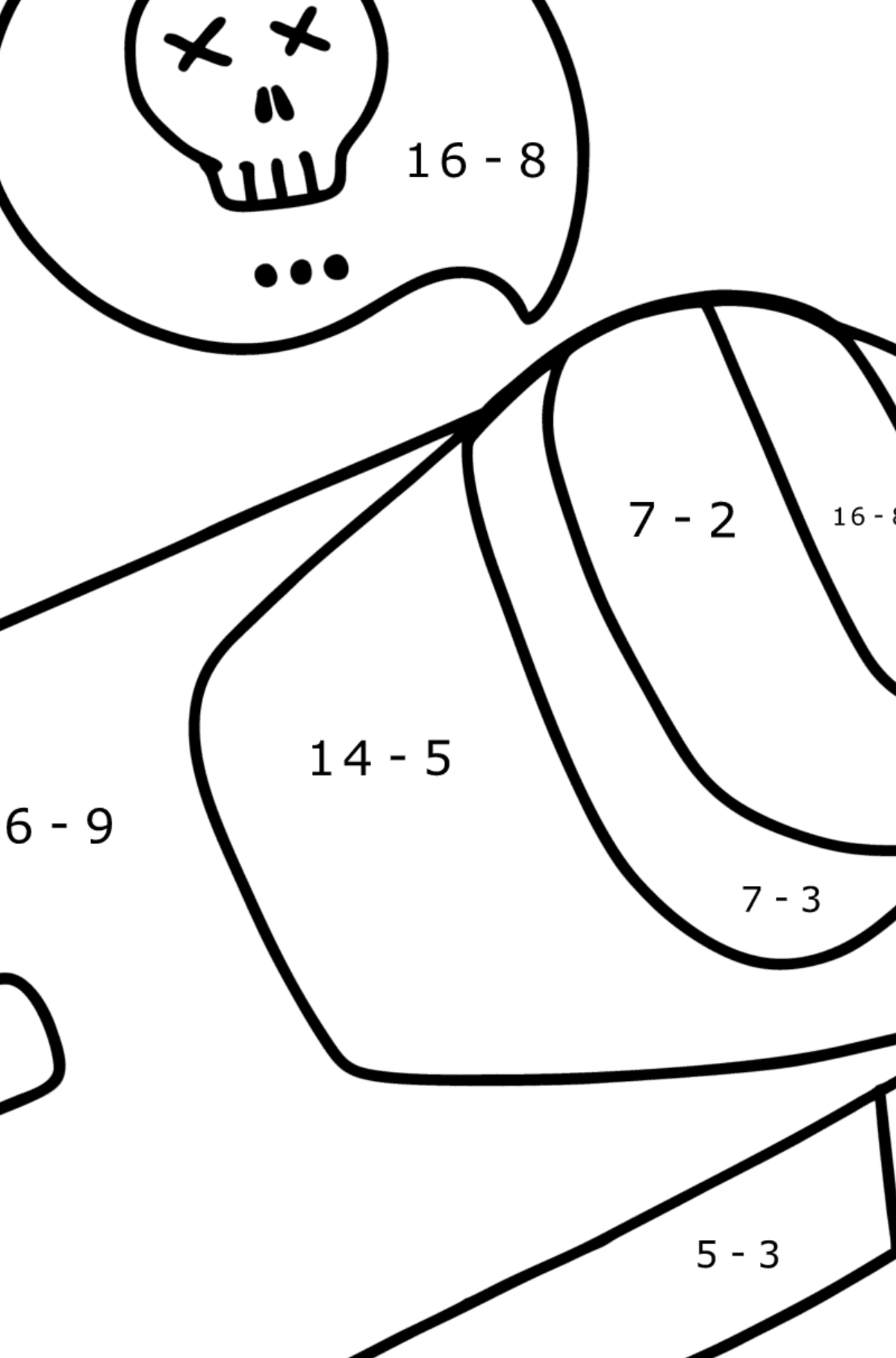 Among Us coloring page Printable - Math Coloring - Subtraction for Kids