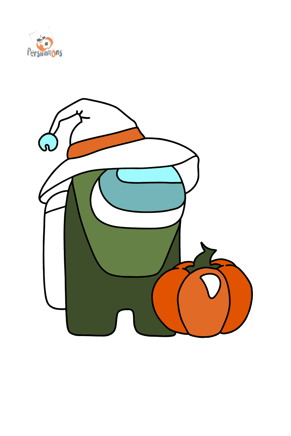 Among Us halloween tegning til - Among Us Halloween Coloring Page Painted Portrait 