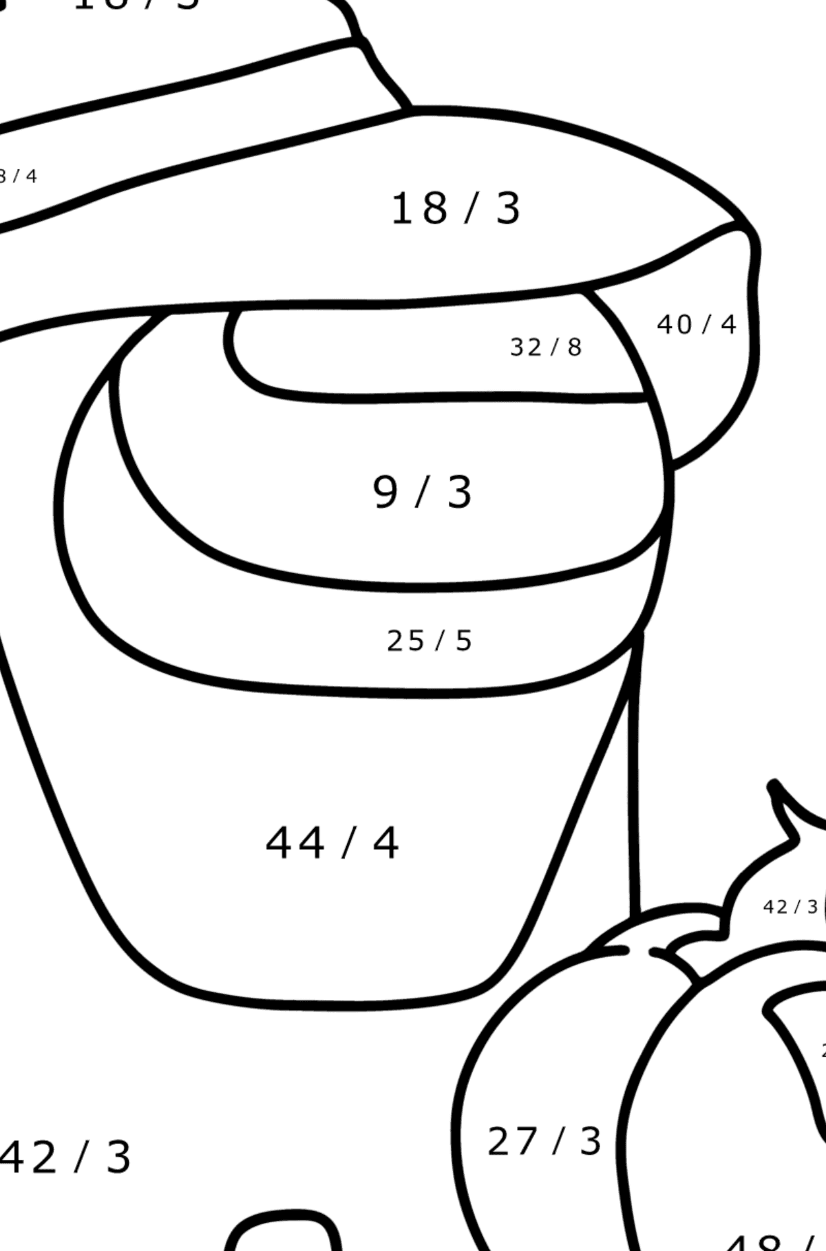 Among Us coloring page - Halloween - Math Coloring - Division for Kids