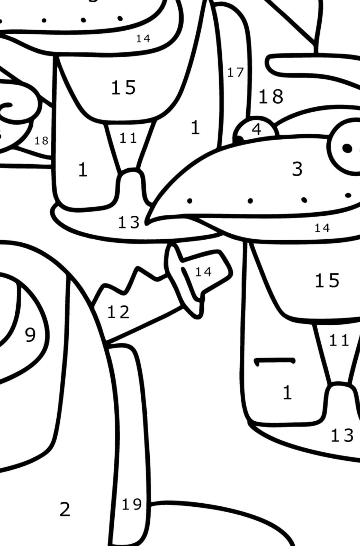 Among Us Coloring pages Impostor - Coloring by Numbers for Kids