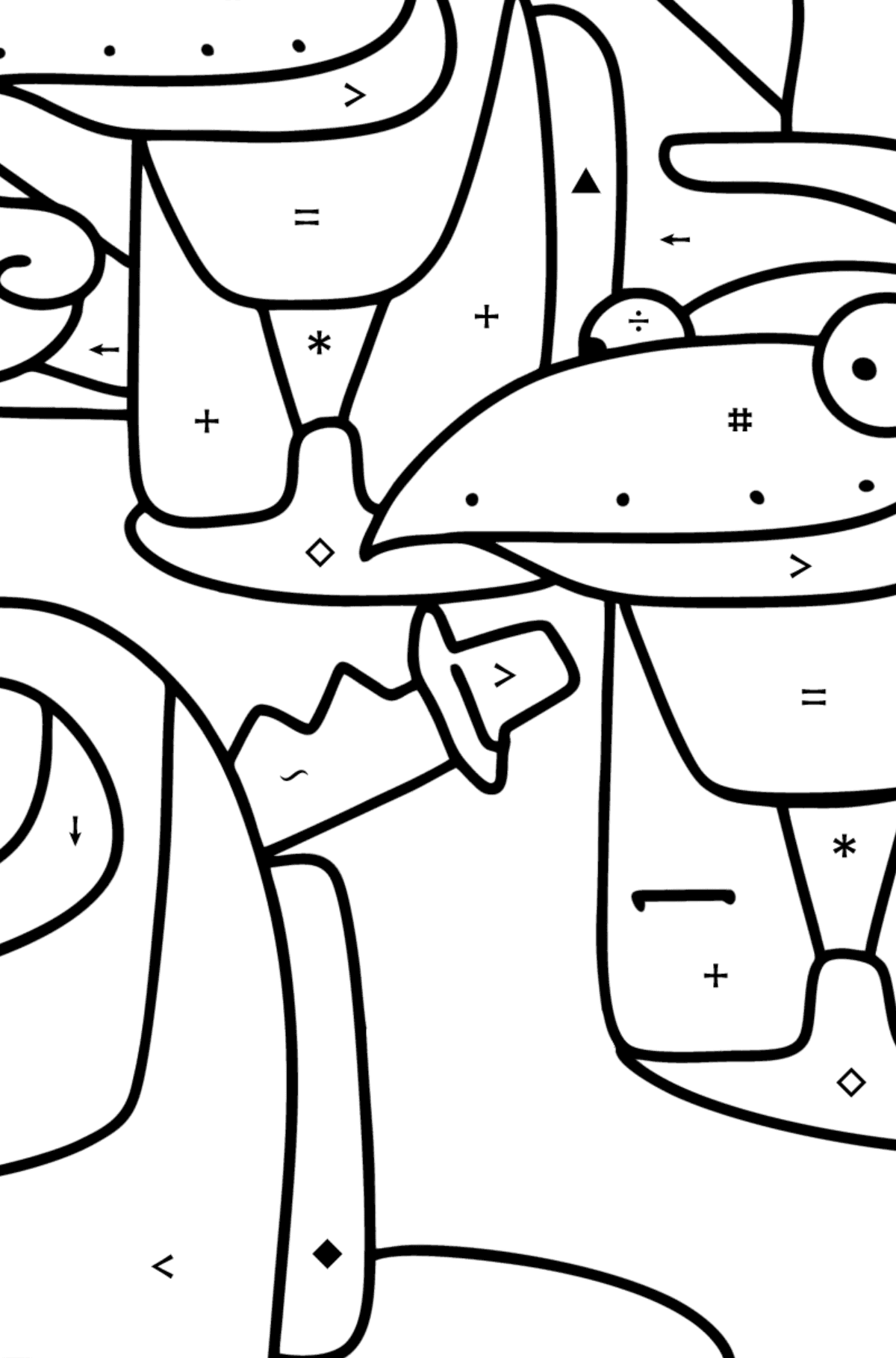 Among Us Coloring pages Impostor - Coloring by Symbols for Kids