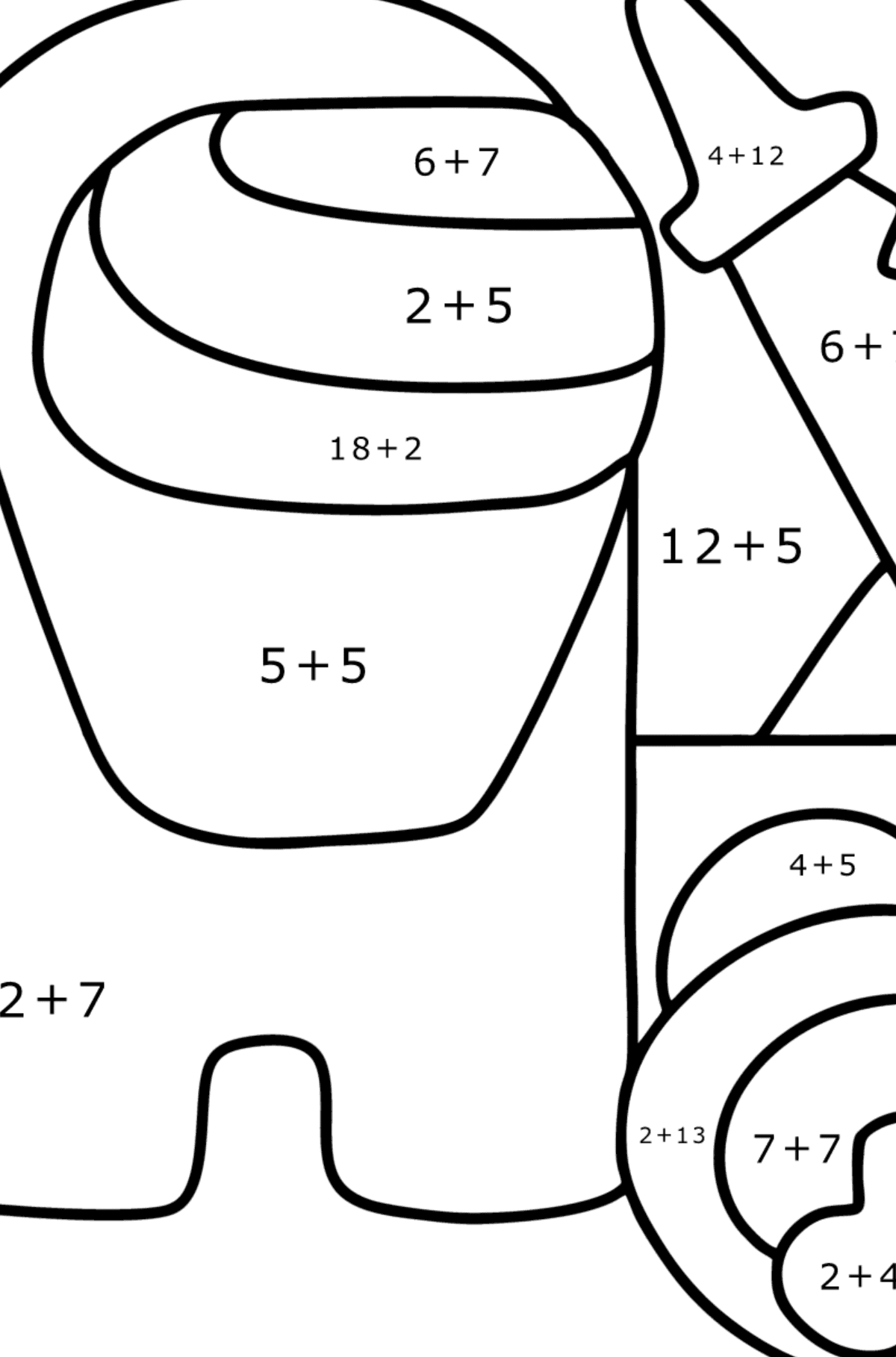 Among As with a Knife coloring page - Math Coloring - Addition for Kids