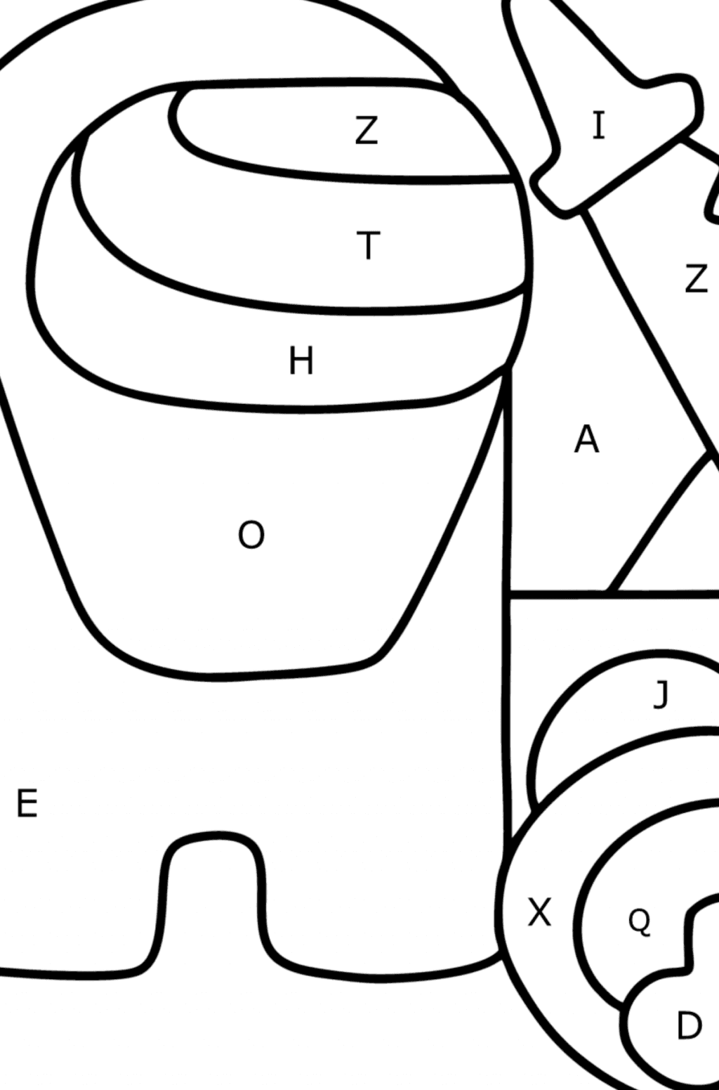 Among Us with a Knife coloring page ♥ Online and Print for Free!