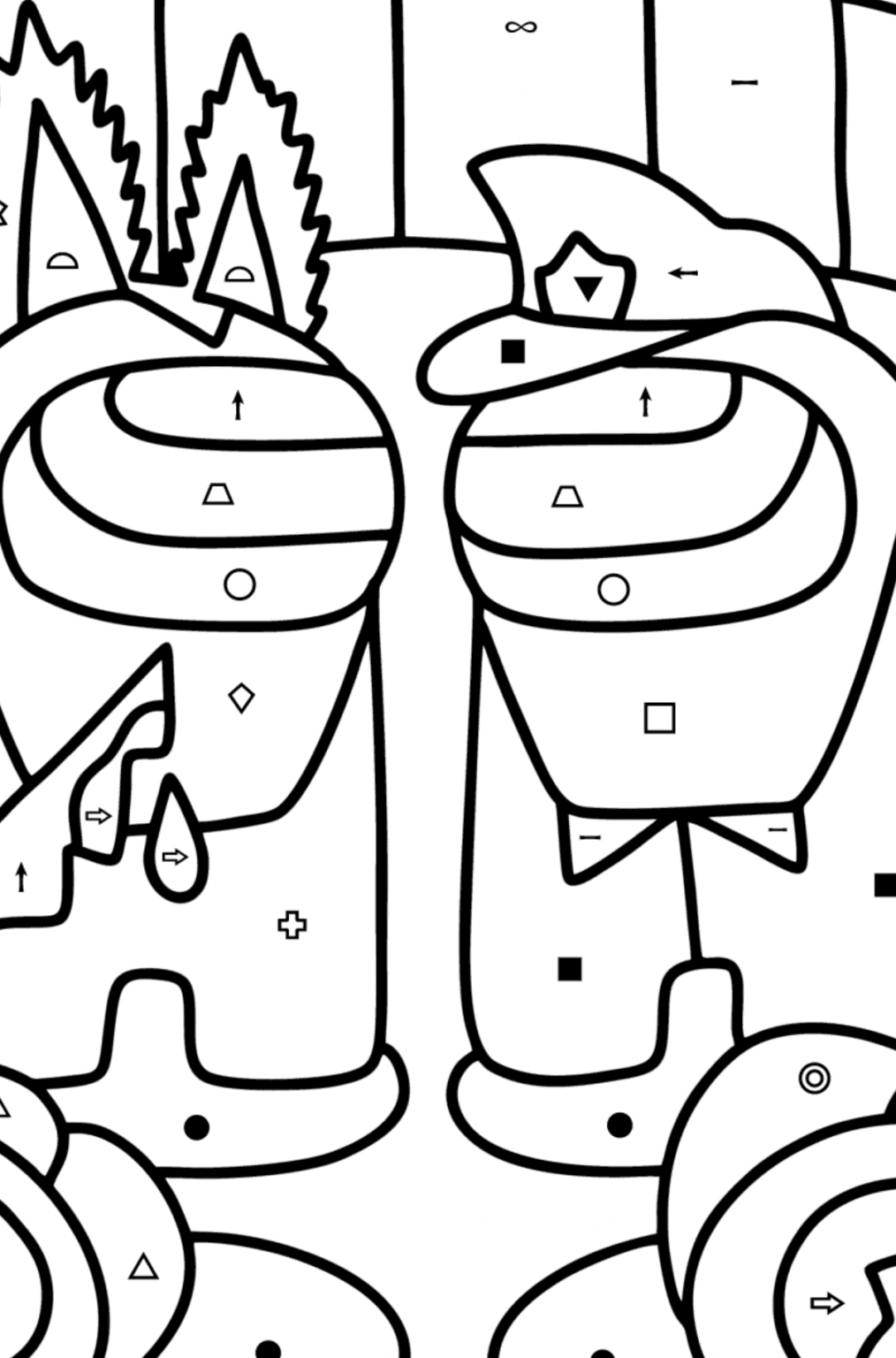 Among Us Meeting with the Sheriff coloring page ♥ Online and Print!