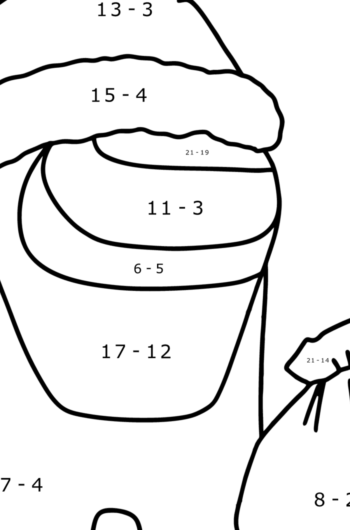 Among Us coloring page - New Year - Math Coloring - Subtraction for Kids