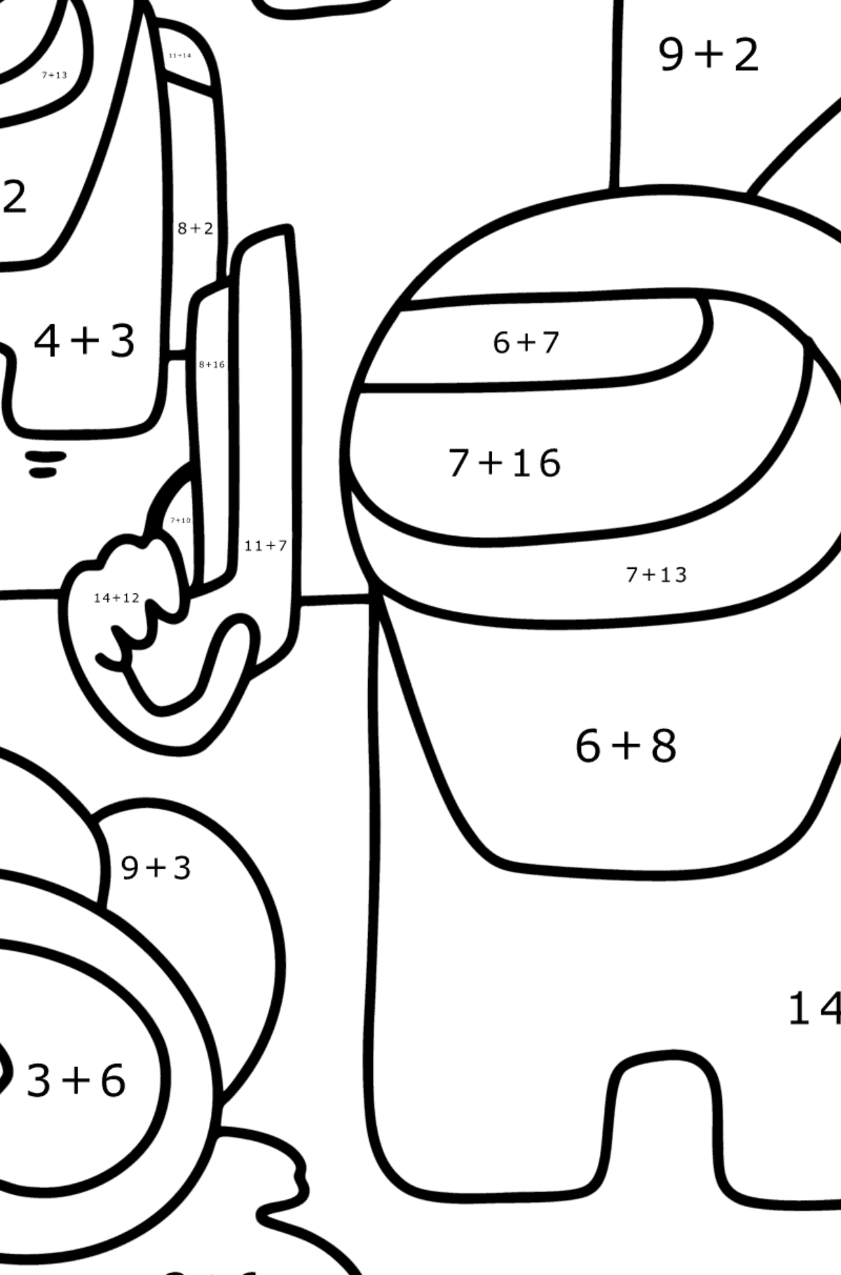 SUM AMONG US: Adição e Matemática Among Us em COQUINHOS