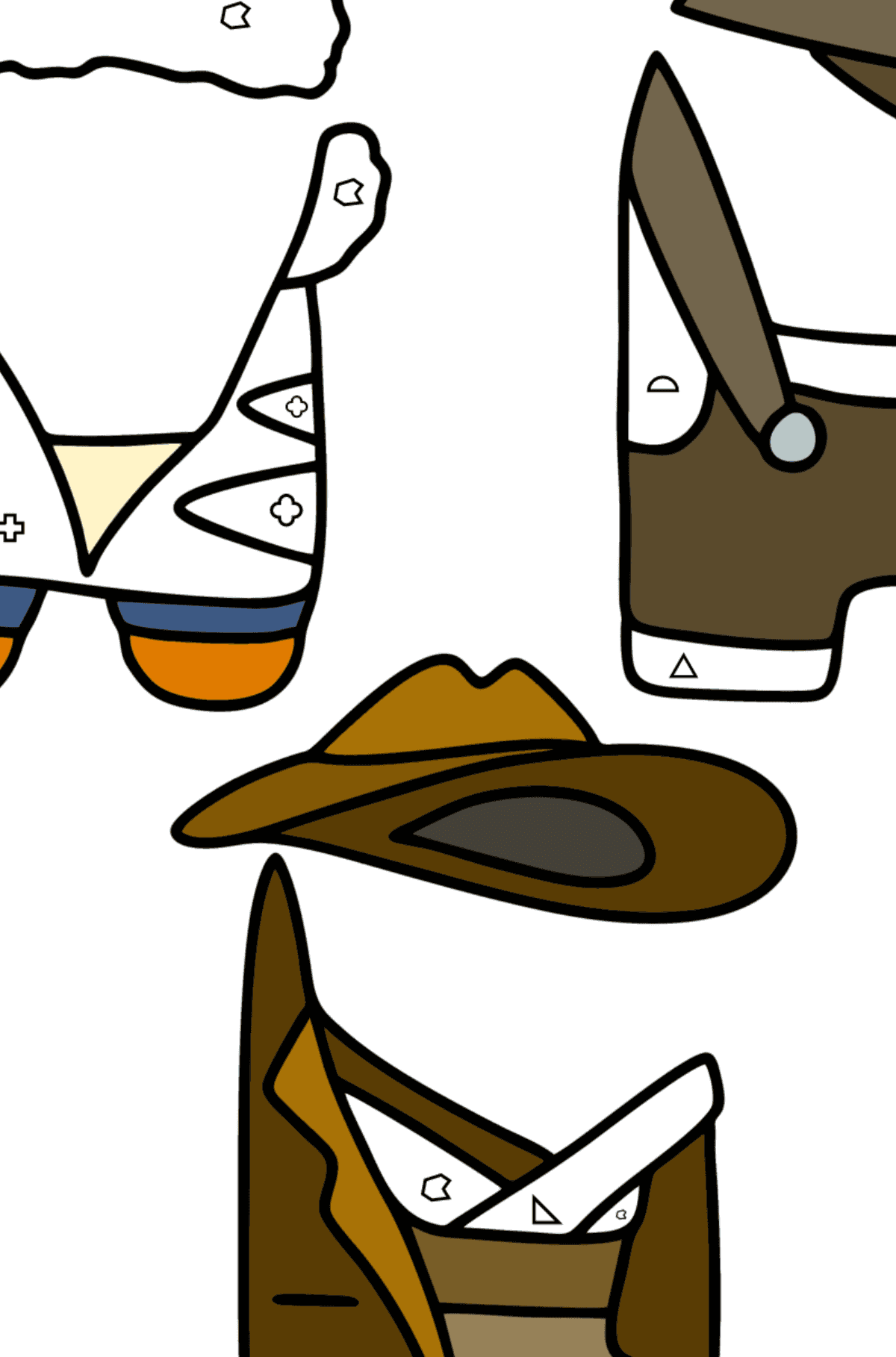 Coloring page Among Us skins - Coloring by Geometric Shapes for Kids