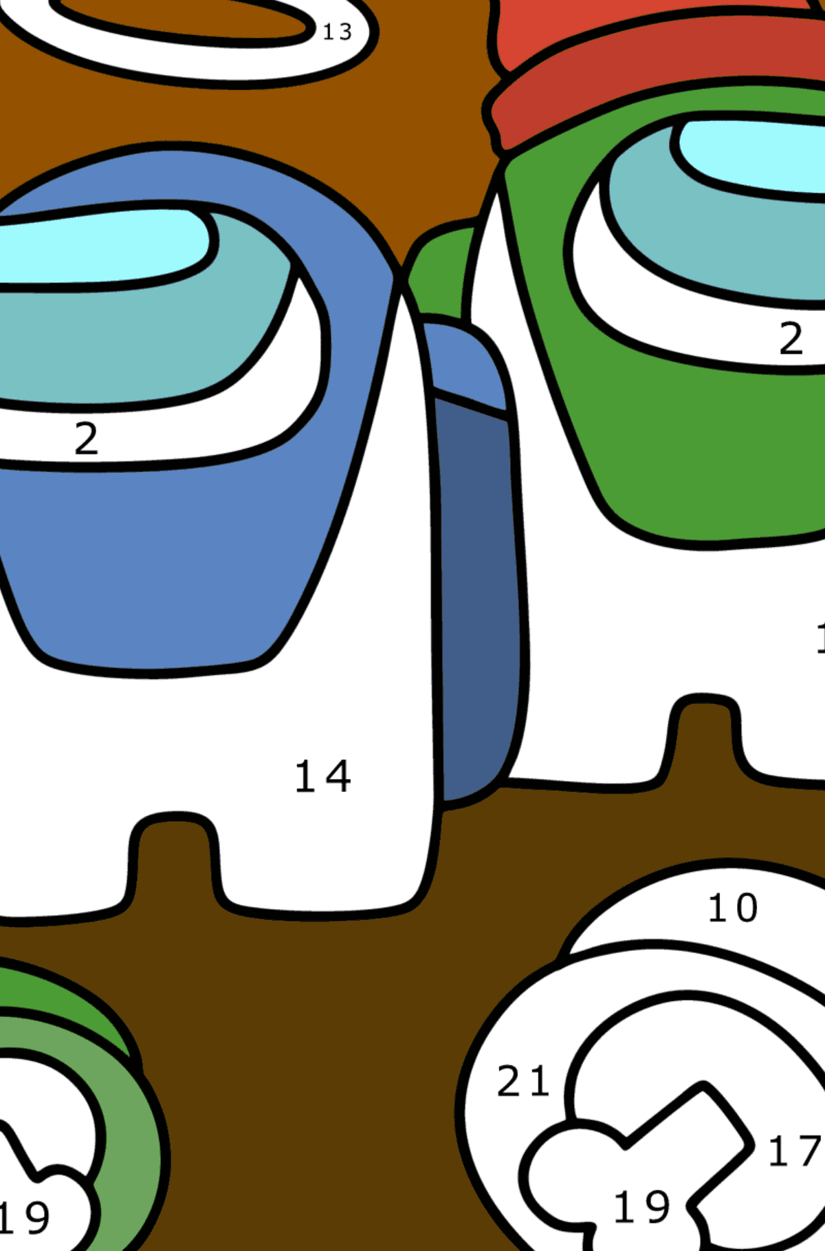 Coloring page Among As Pursuit - Coloring by Numbers for Kids