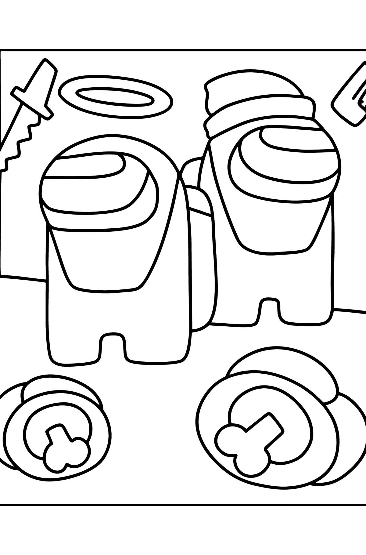 Coloring page Among Us Pursuit - Coloring Pages for Kids
