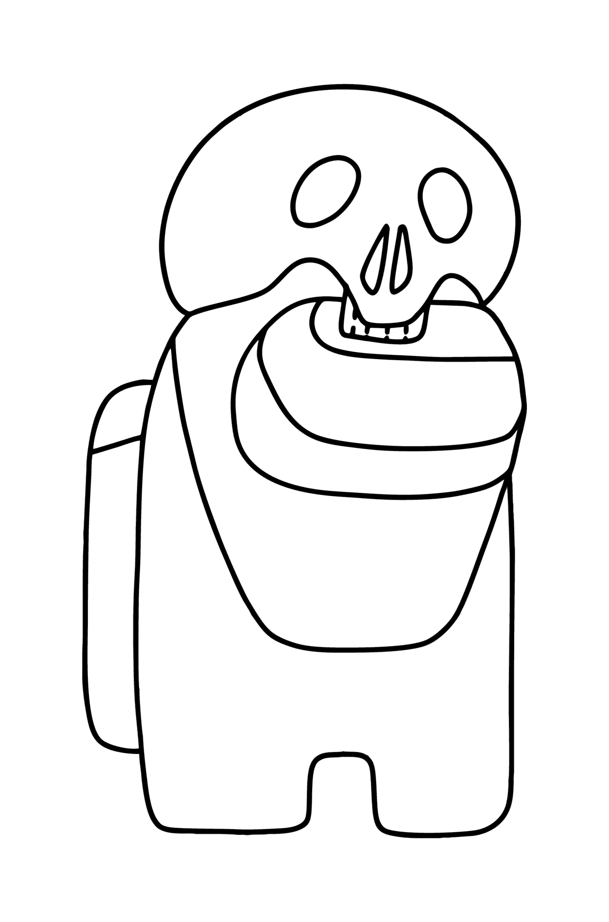 Among Us coloring page - Skull - Coloring Pages for Kids