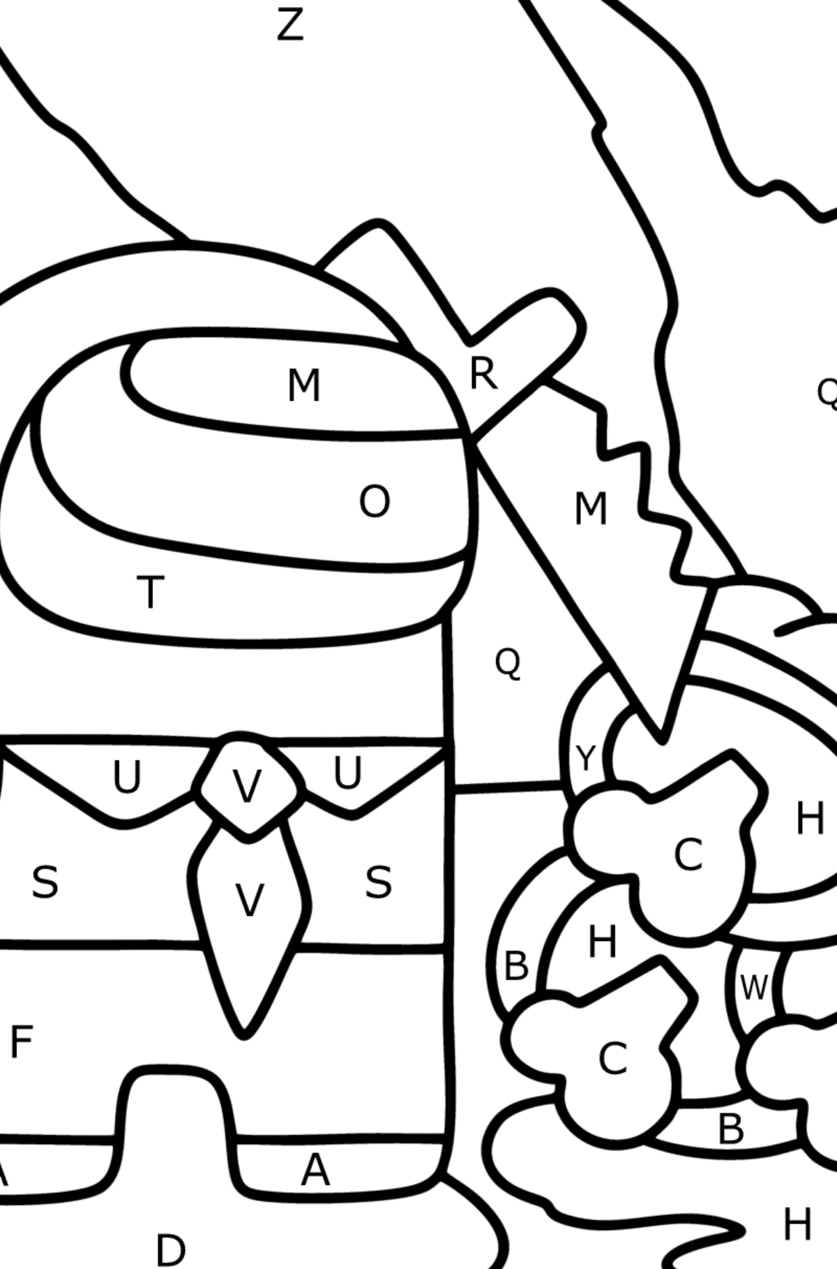 Coloring page Among As Victory - Coloring by Letters for Kids