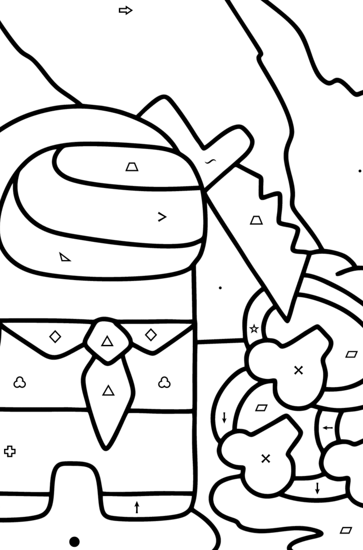 Coloring page Among As Victory - Coloring by Symbols and Geometric Shapes for Kids