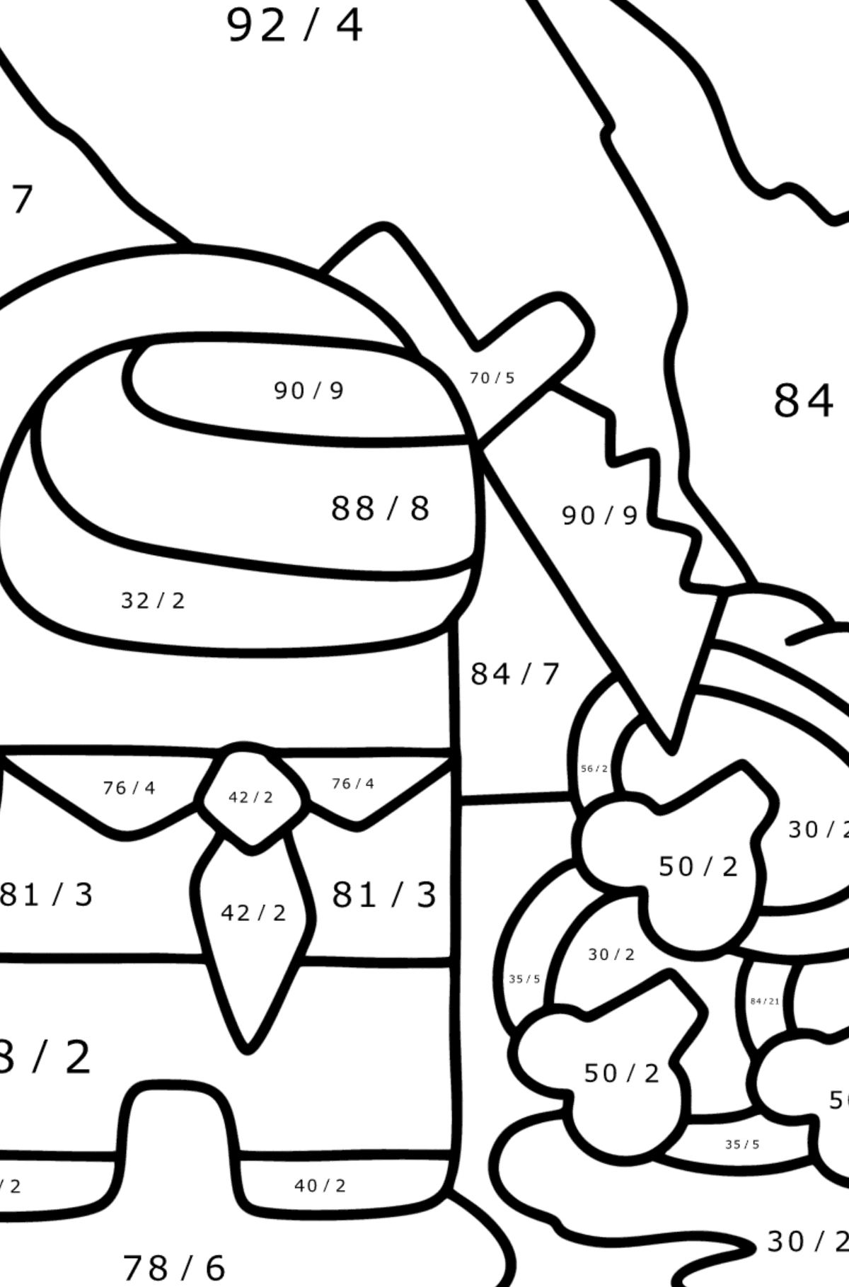 Coloring page Among As Victory - Math Coloring - Division for Kids