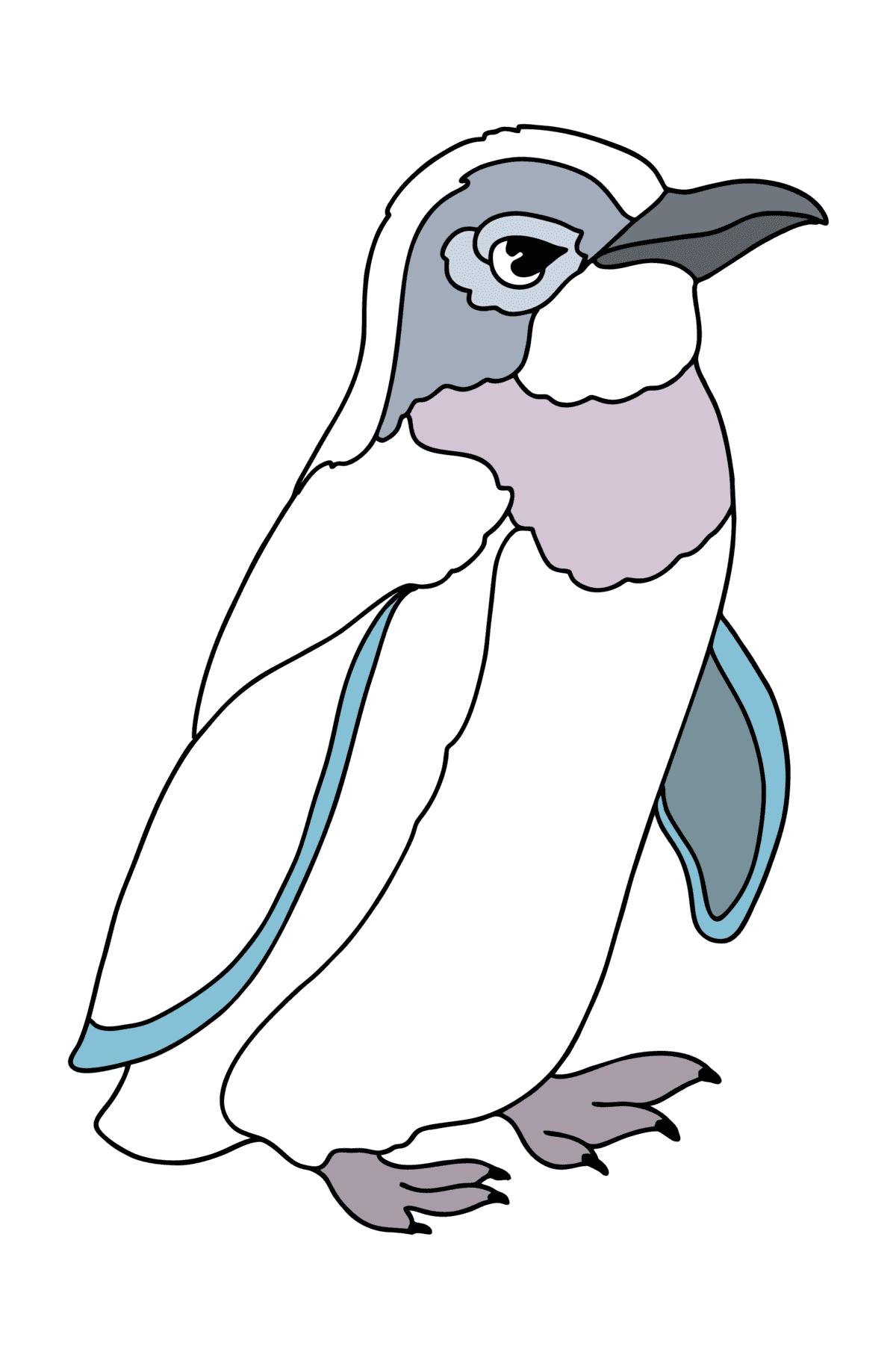 Värityskuva Sininen pingviini - Värityskuvat lapsille
