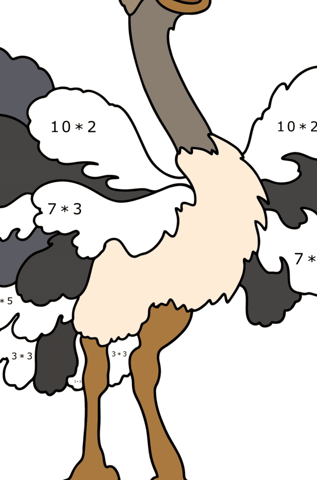 Desen de colorat Emu - Desen de colorat - Înmulțire pentru copii