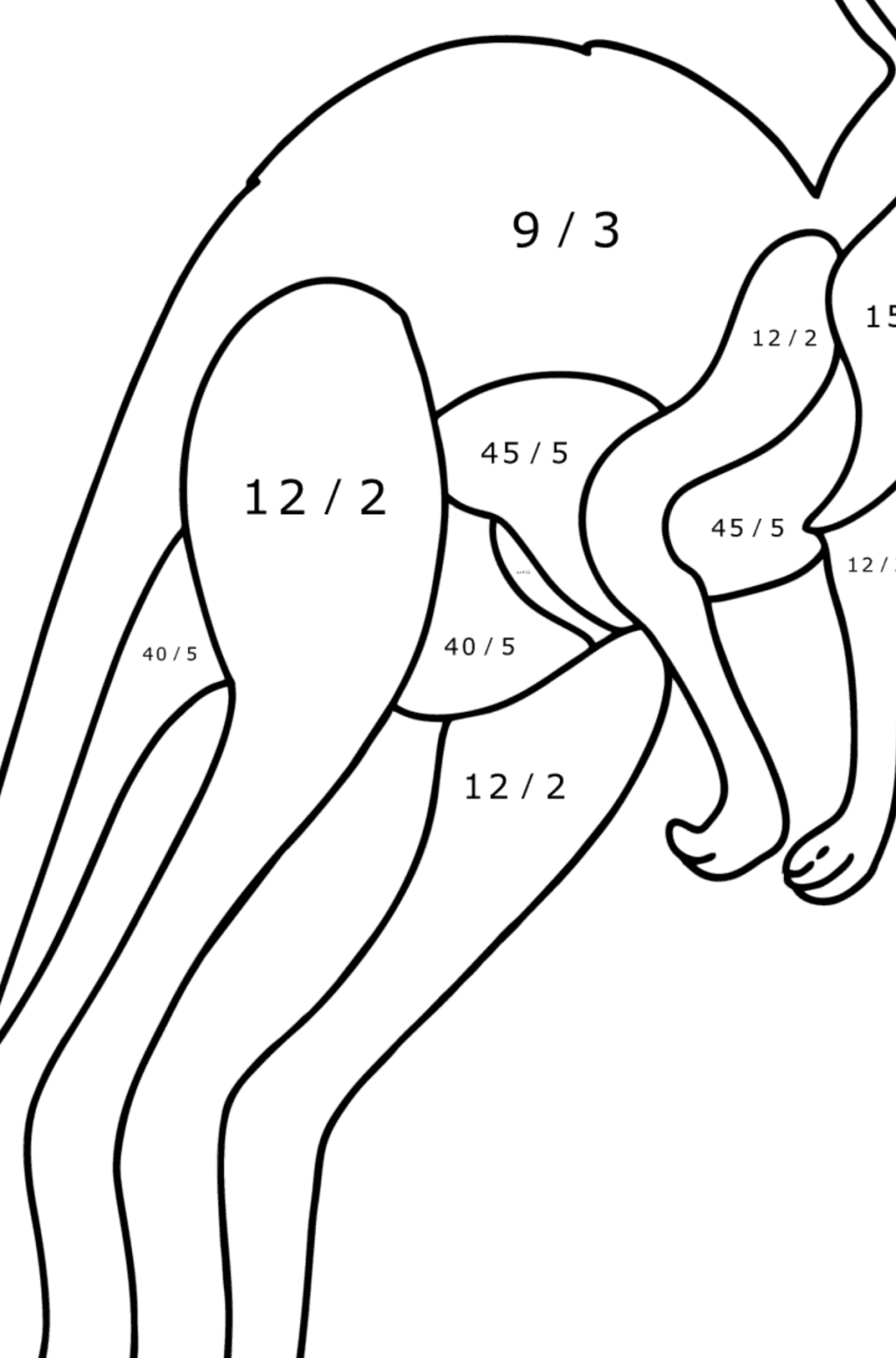 Gigantic kangaroo oloring page online and print for free 