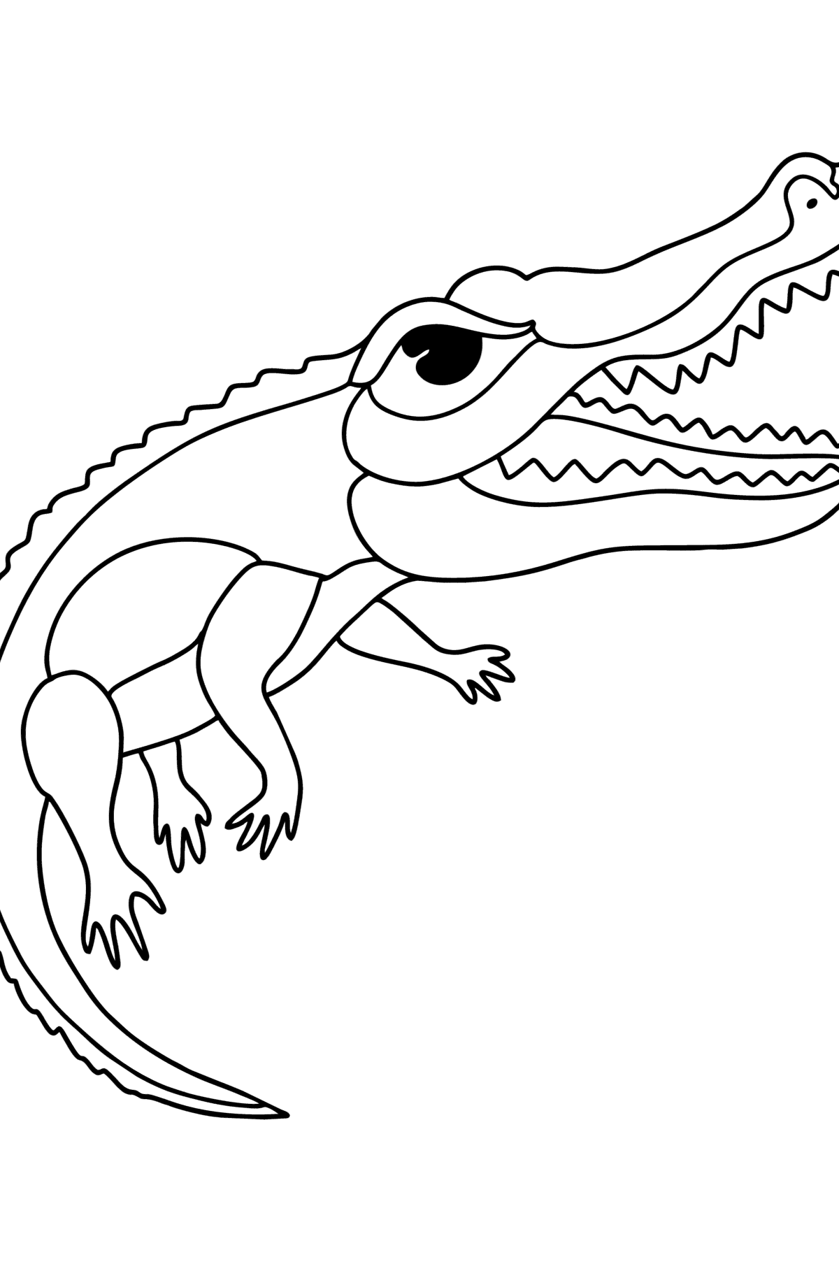 Раскраска Морской Крокодил - Картинки для Детей