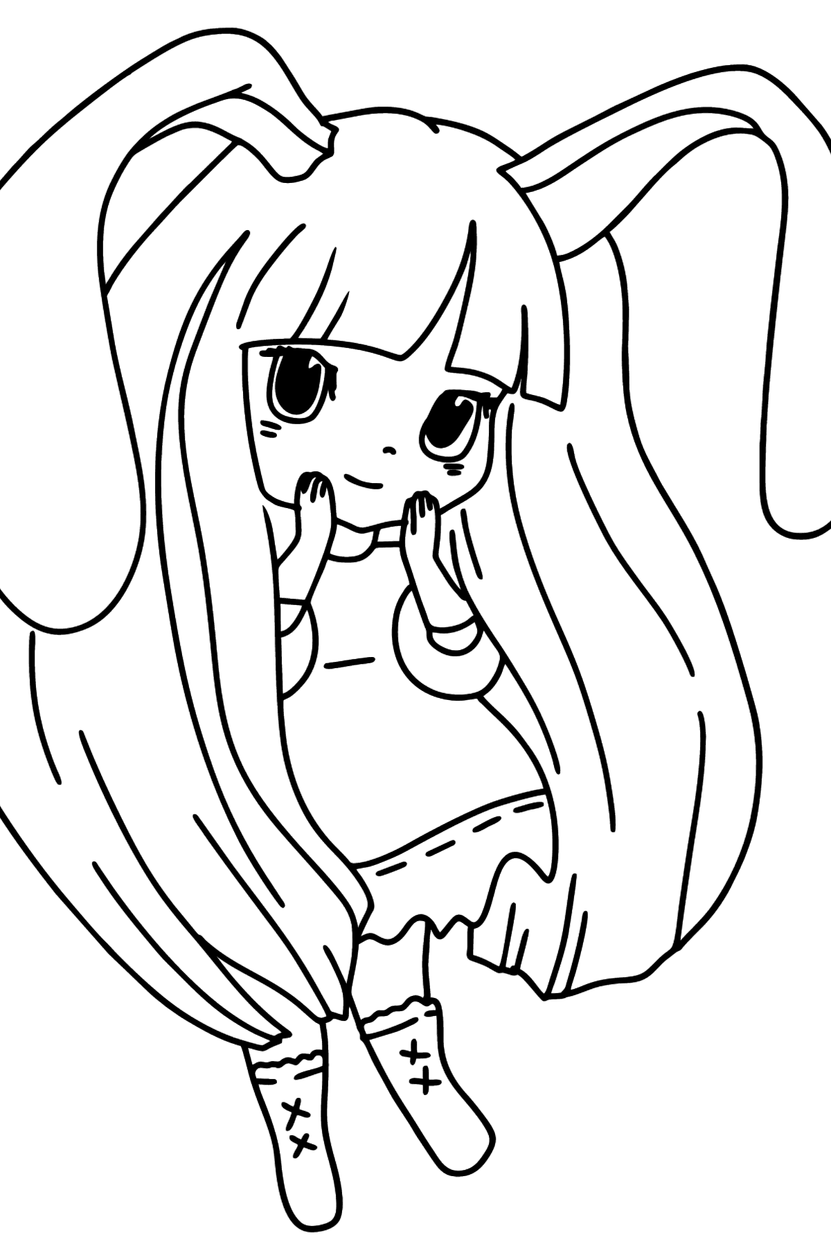  Cute Anime Girl Coloring Pages To Print  Free