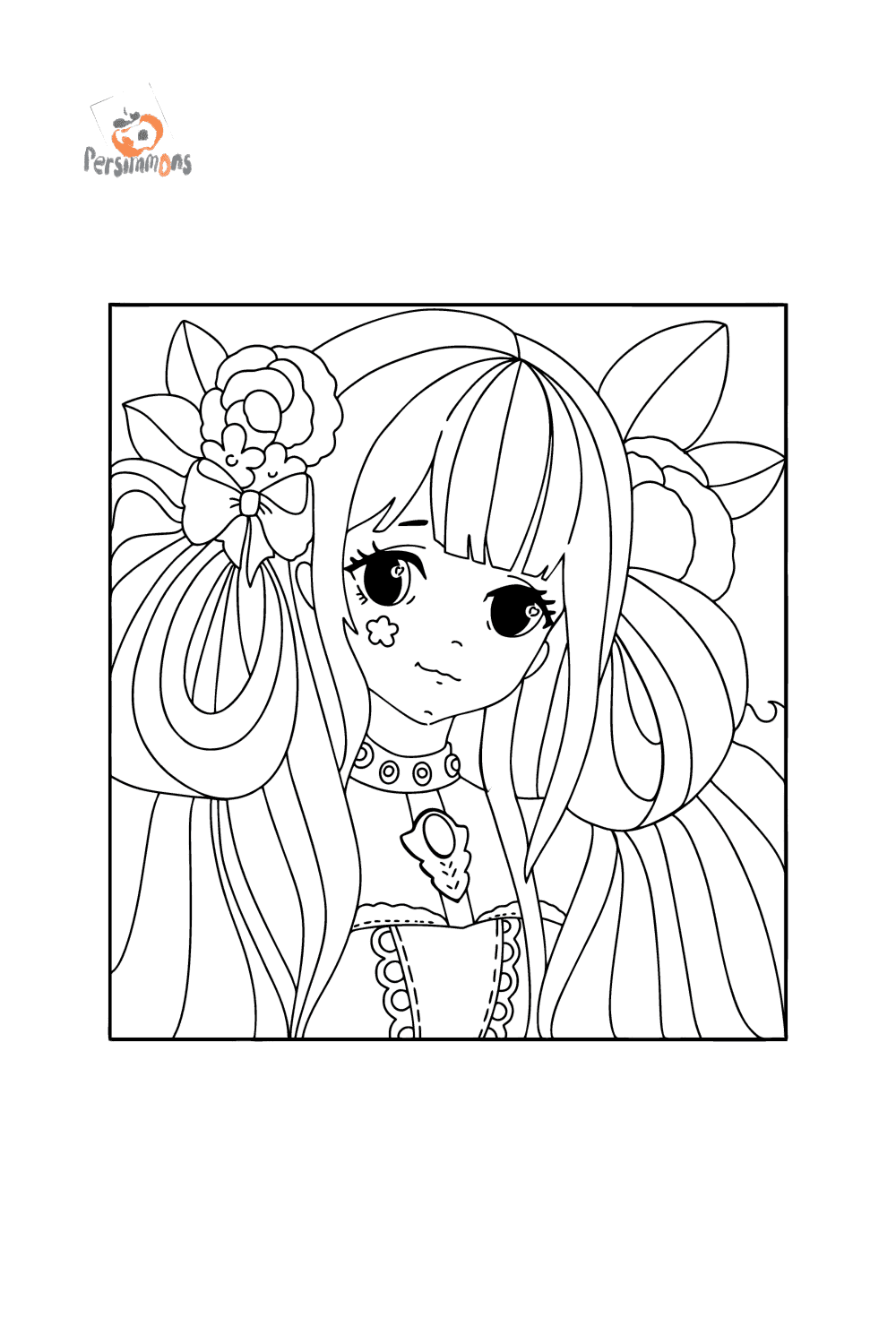 Girl face coloring page ♥ Online and Print for Free!