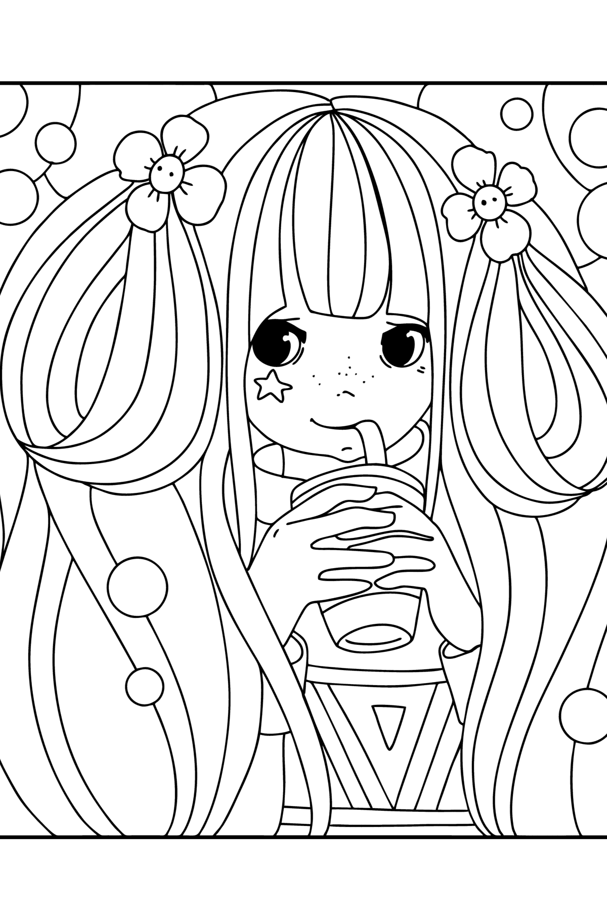 Girl anime fashionista coloring page - Coloring Pages for Kids
