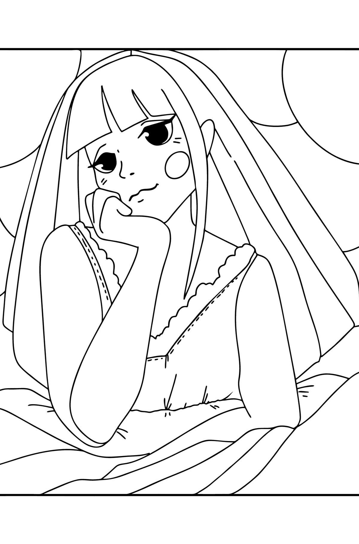 Teenage anime girl coloring page - Coloring Pages for Kids