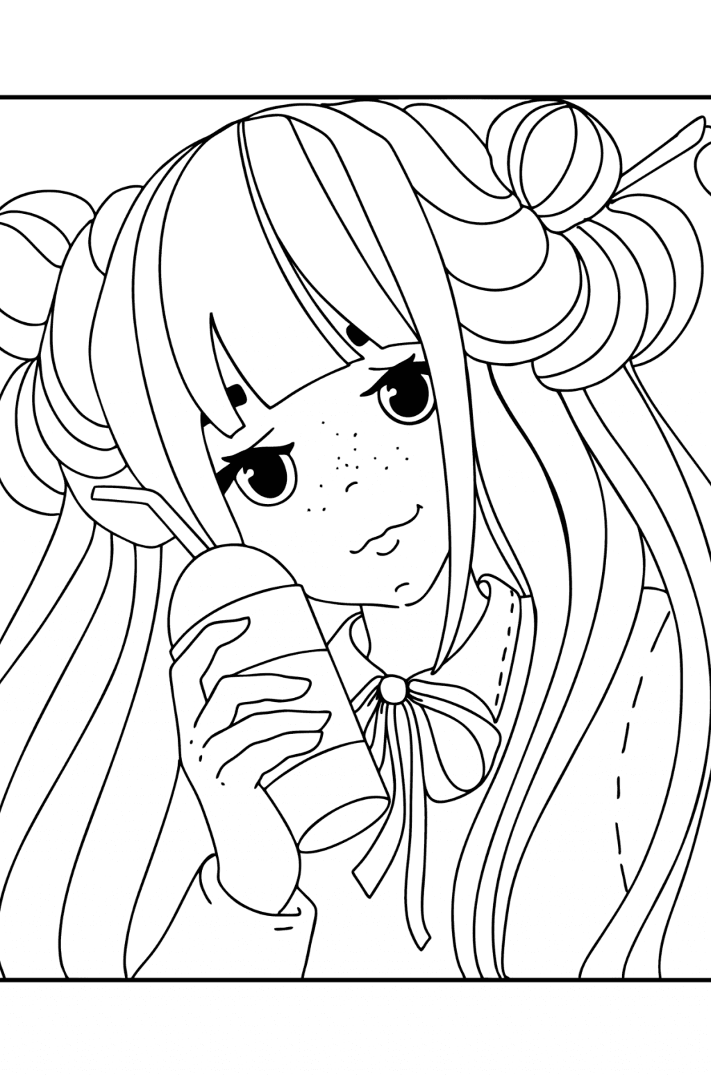 Anime coloring page for Kids ♥ Print and Online Free!
