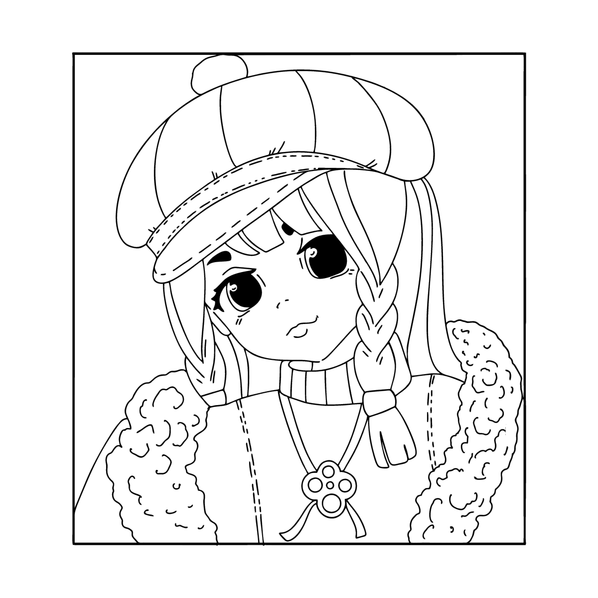 Portrait of a teen girl coloring page ♥ Online and Print for Free
