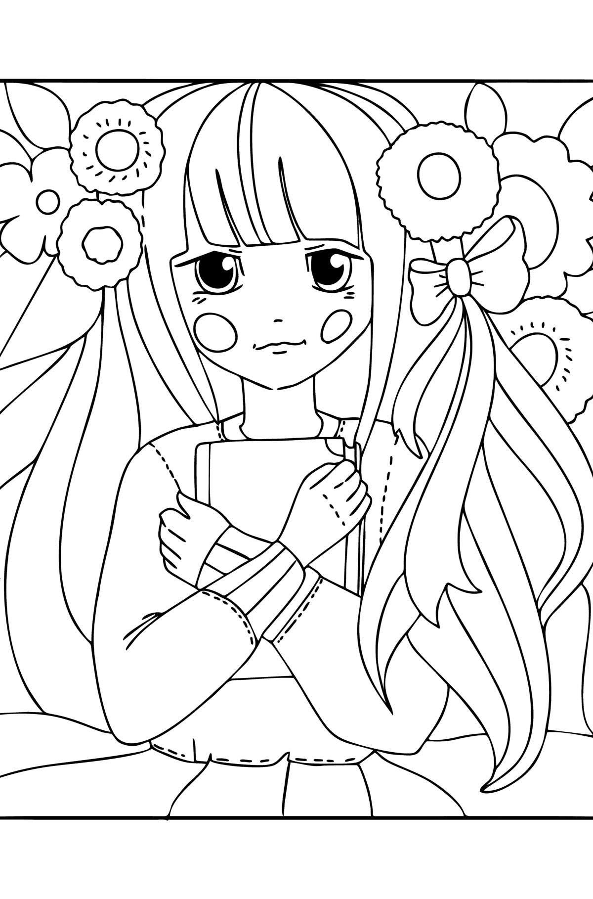 Zen girl coloring page - Coloring Pages for Kids
