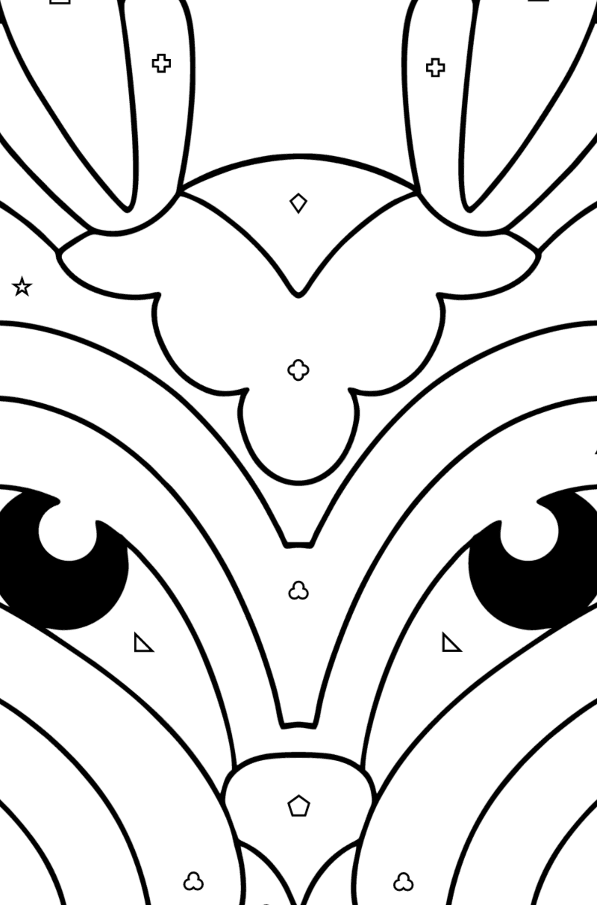 Deer Anti stress coloring page - Coloring by Geometric Shapes for Kids