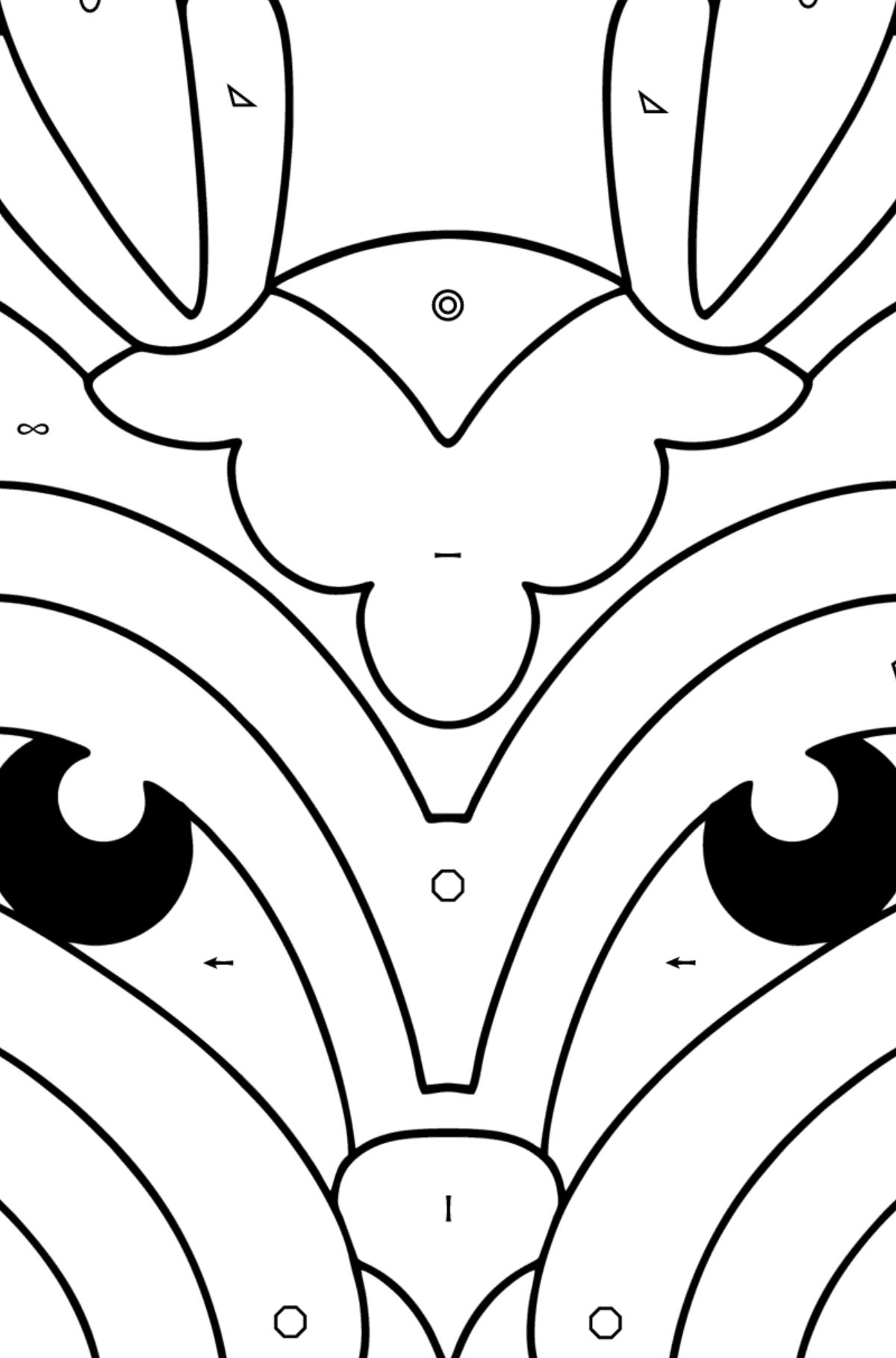 Deer Anti stress coloring page - Coloring by Symbols and Geometric Shapes for Kids
