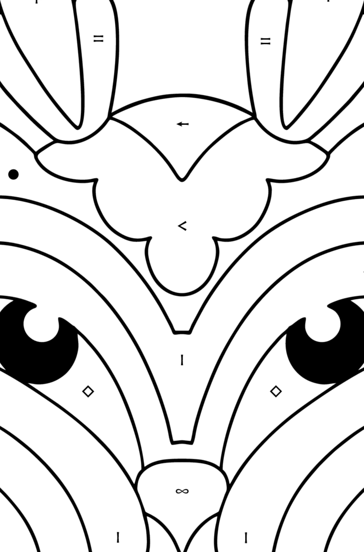 Deer Anti stress coloring page - Coloring by Symbols for Kids