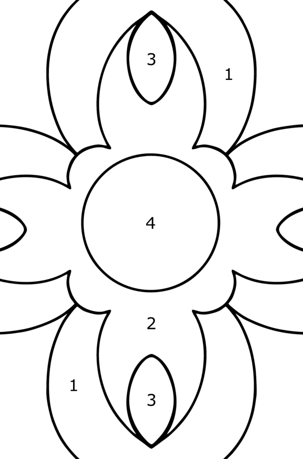 Coloring book for kids - Anti stress flower - Coloring by Numbers for Kids
