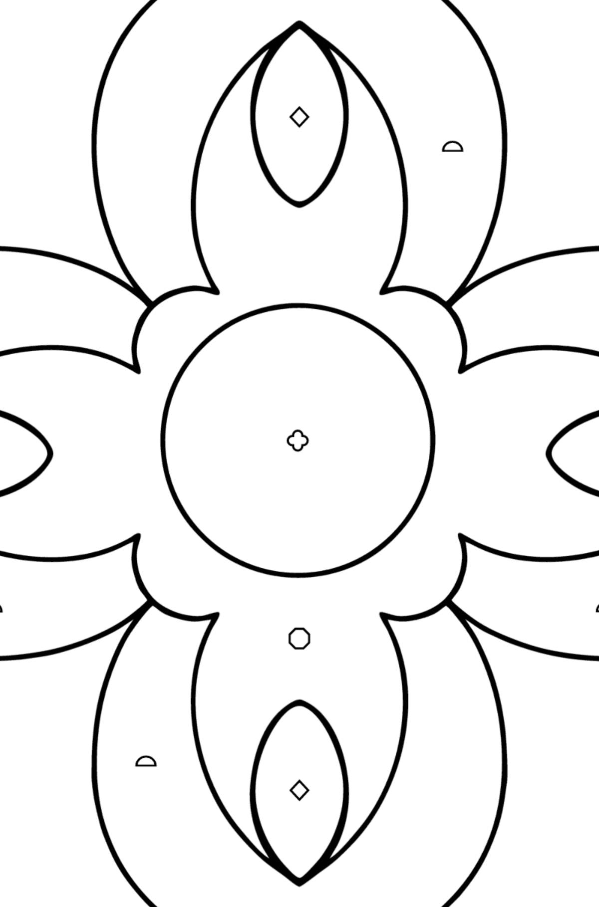 Coloring book for kids - Anti stress flower - Coloring by Geometric Shapes for Kids