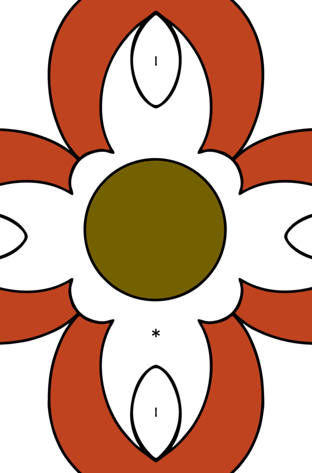Coloring book for kids - Anti stress flower - Coloring by Symbols for Kids