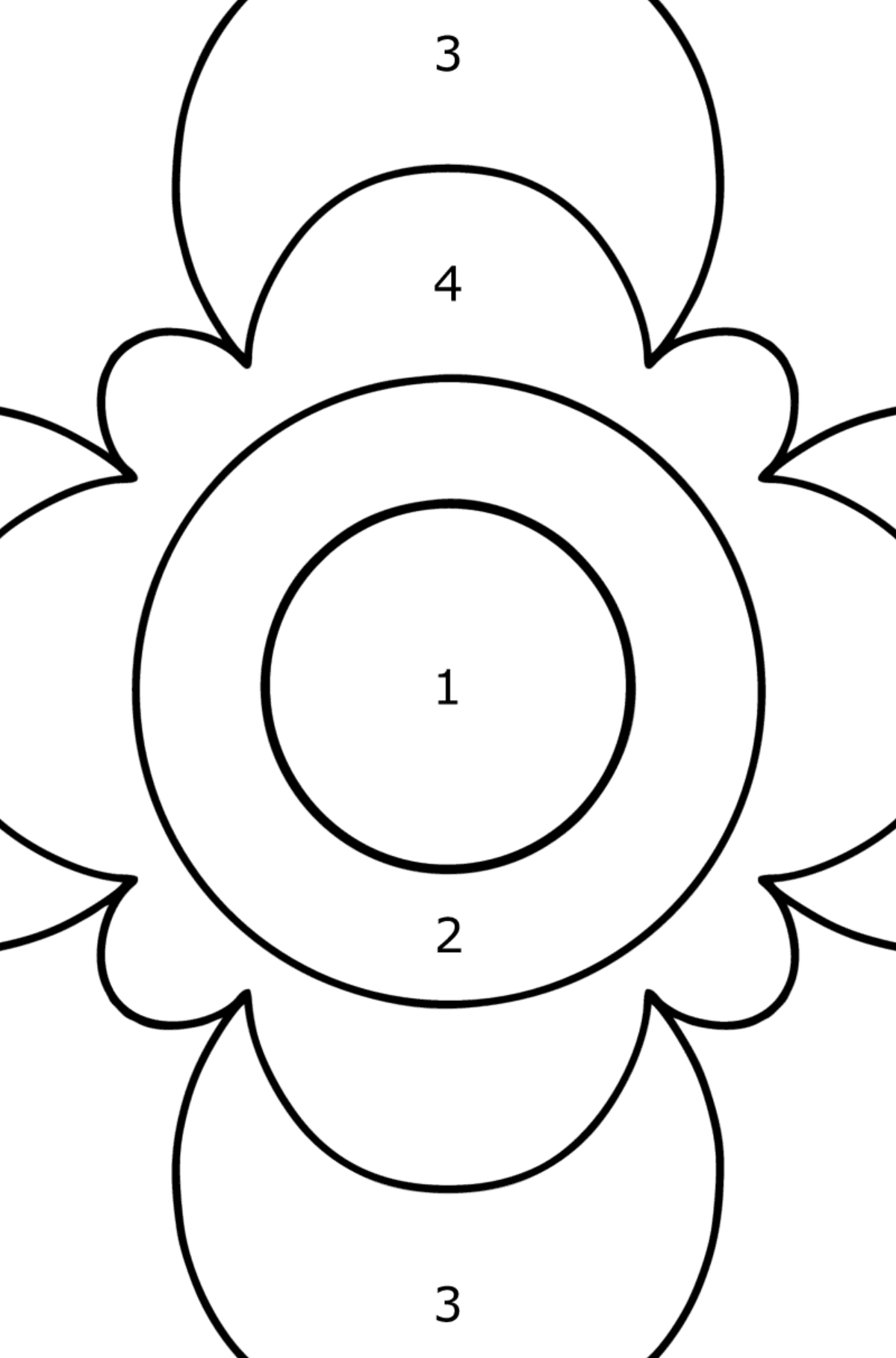 Coloring Anti stress flower for kids - Coloring by Numbers for Kids