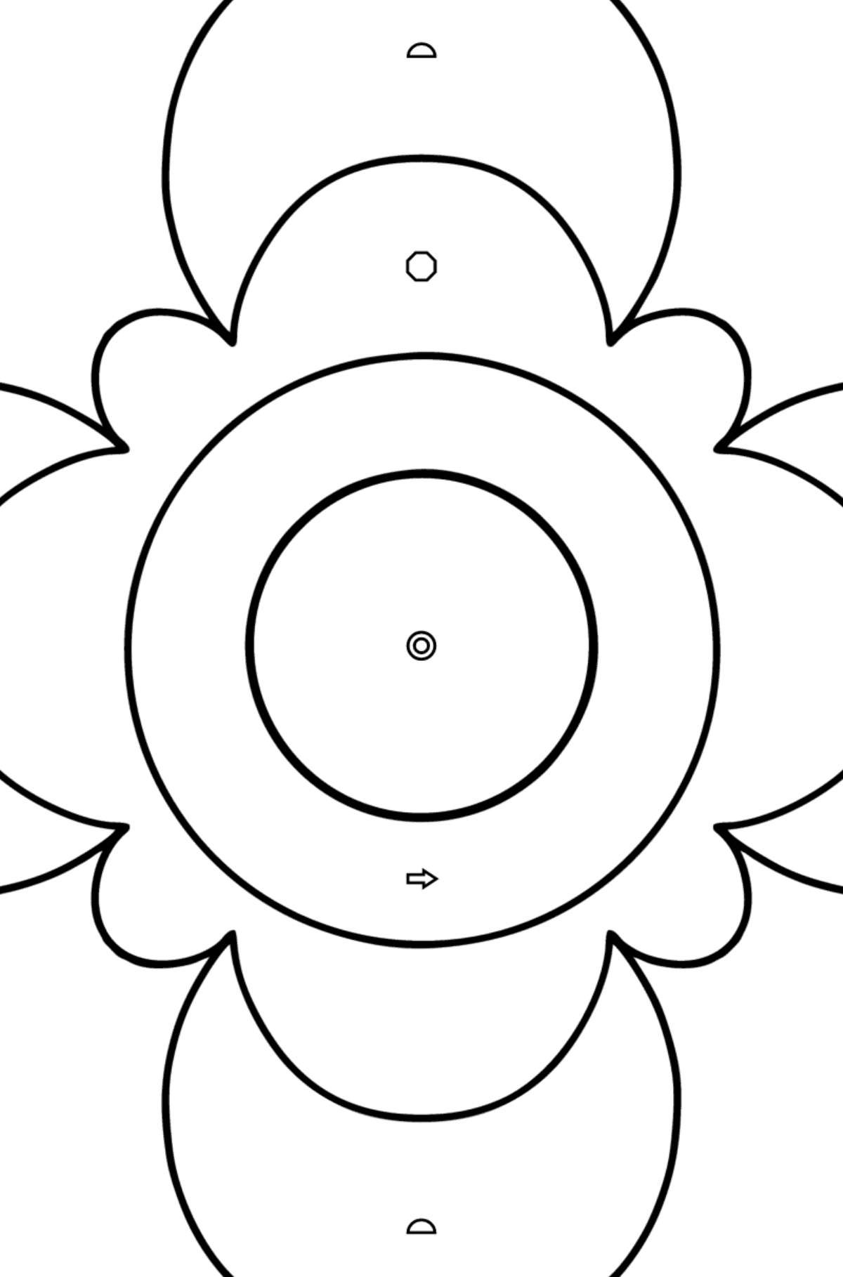 Anti-stressi kukka lapsille värityskuva - Väritys Geometristen Kuvioden mukaan lapsille