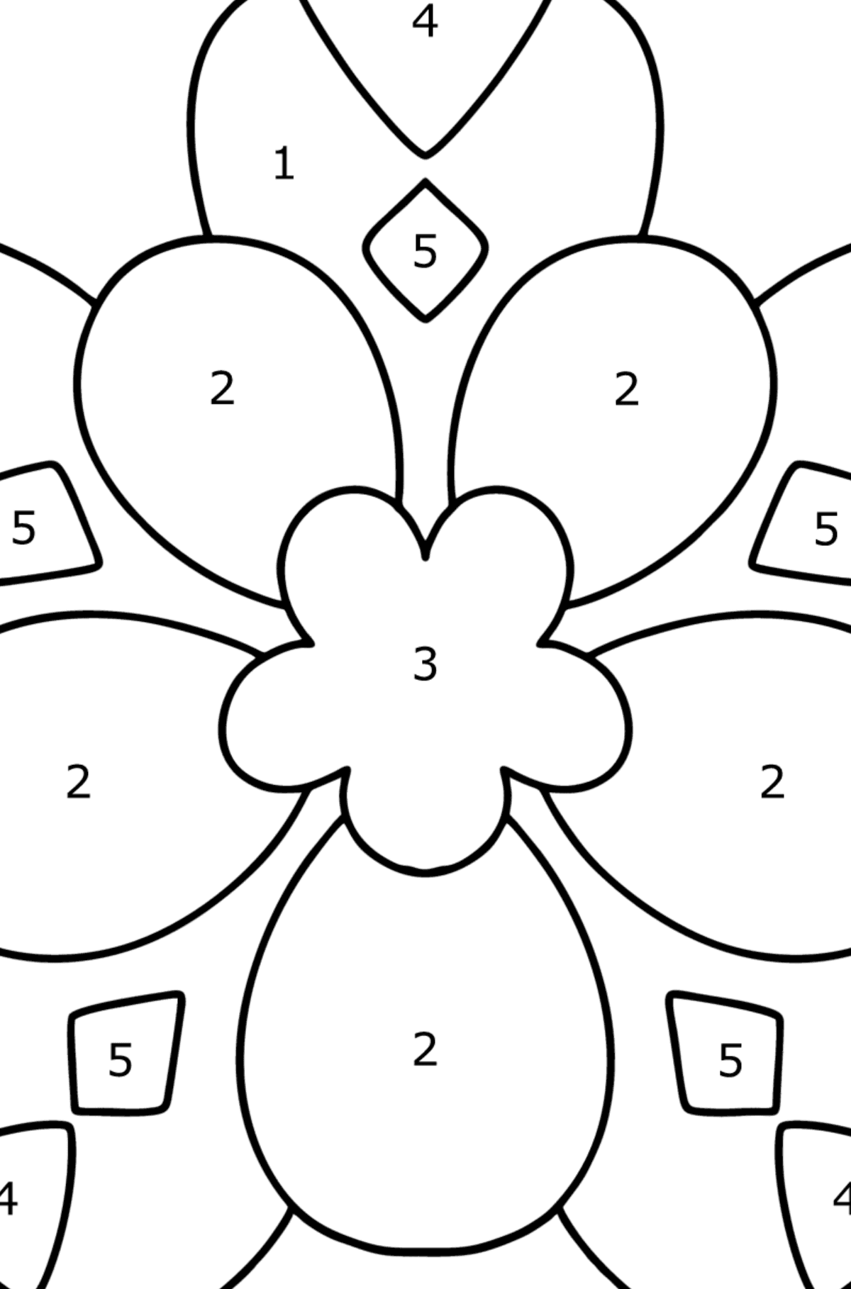 Anti stress Heart coloring page - Coloring by Numbers for Kids