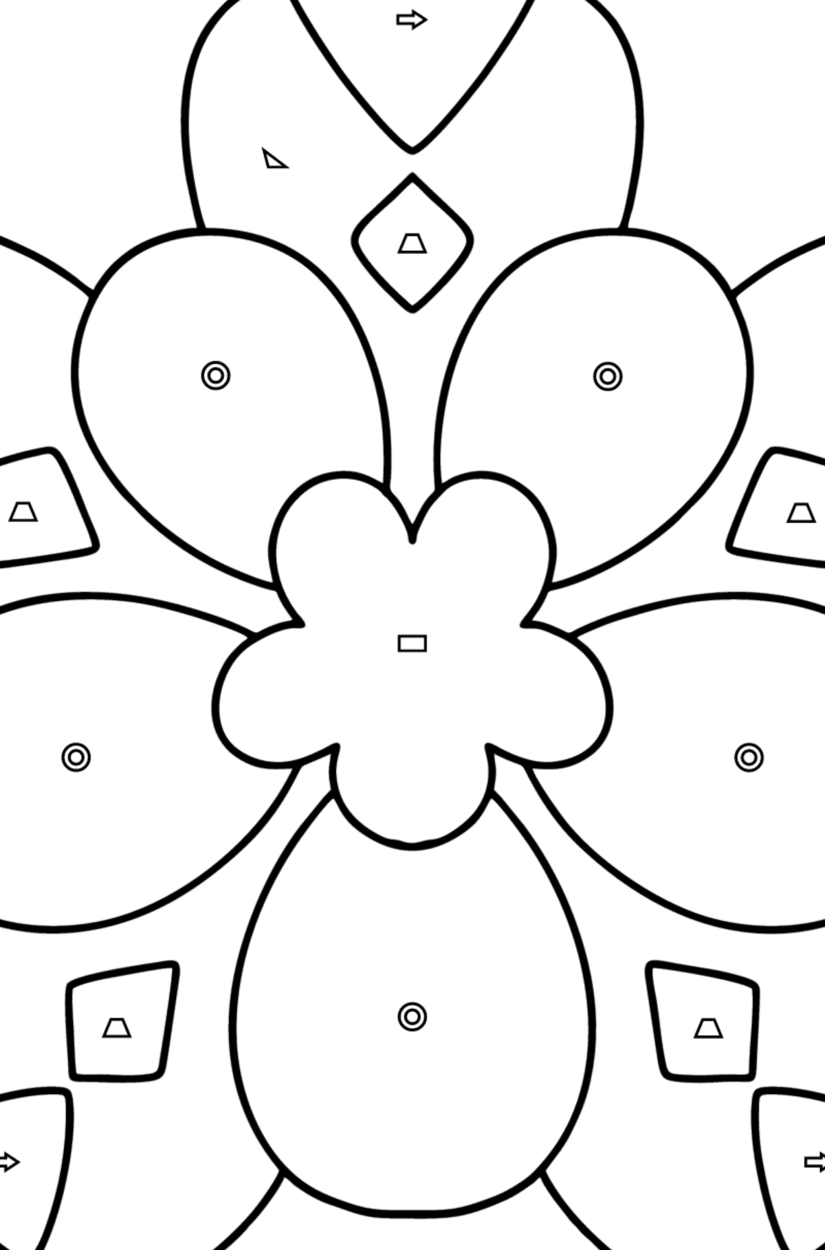 Coloriage fleur sauvage anti stress - Coloriage par Formes Géométriques pour les Enfants