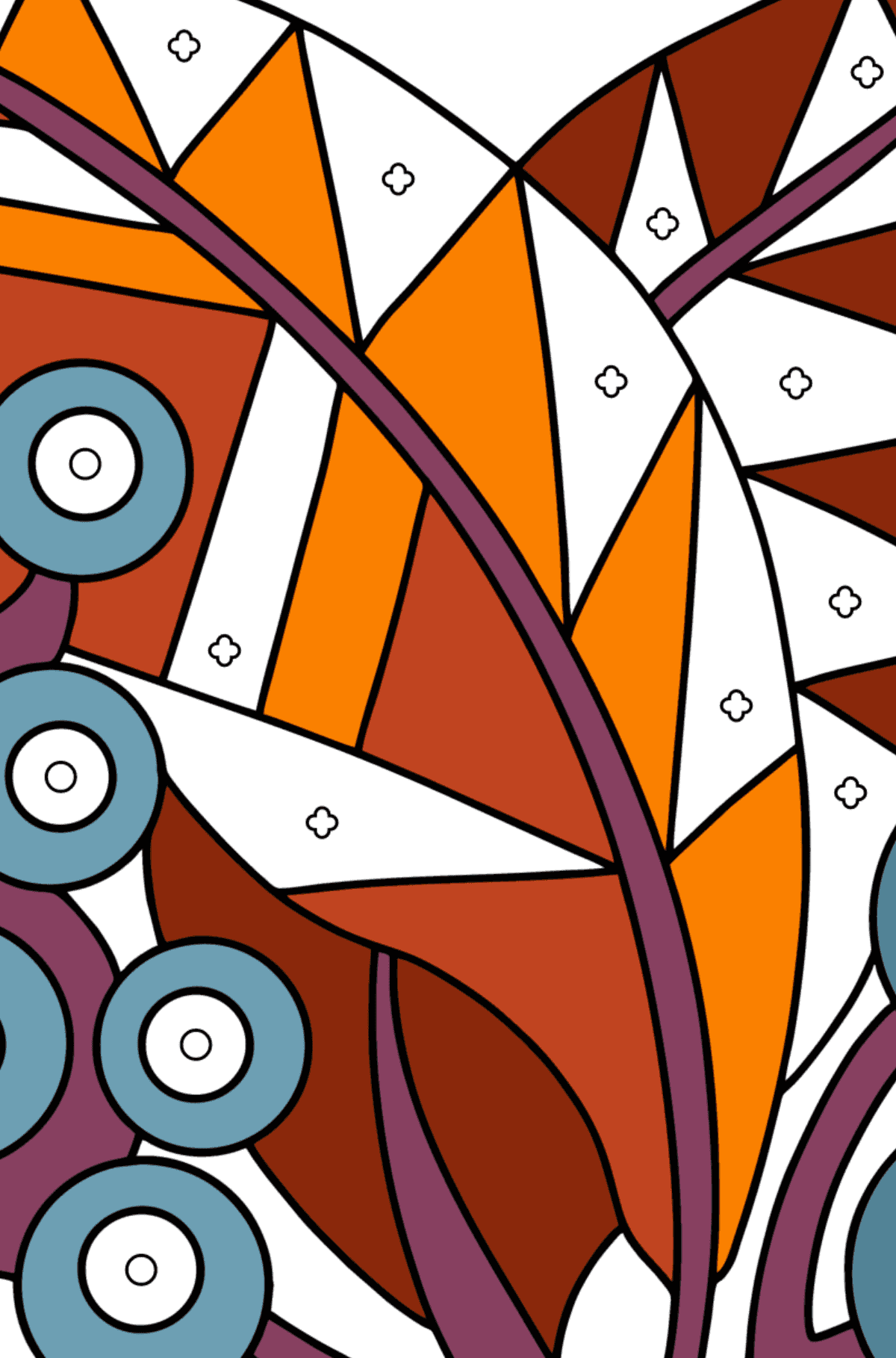 Coloriage anti stress Raisins - Coloriage par Formes Géométriques pour les Enfants