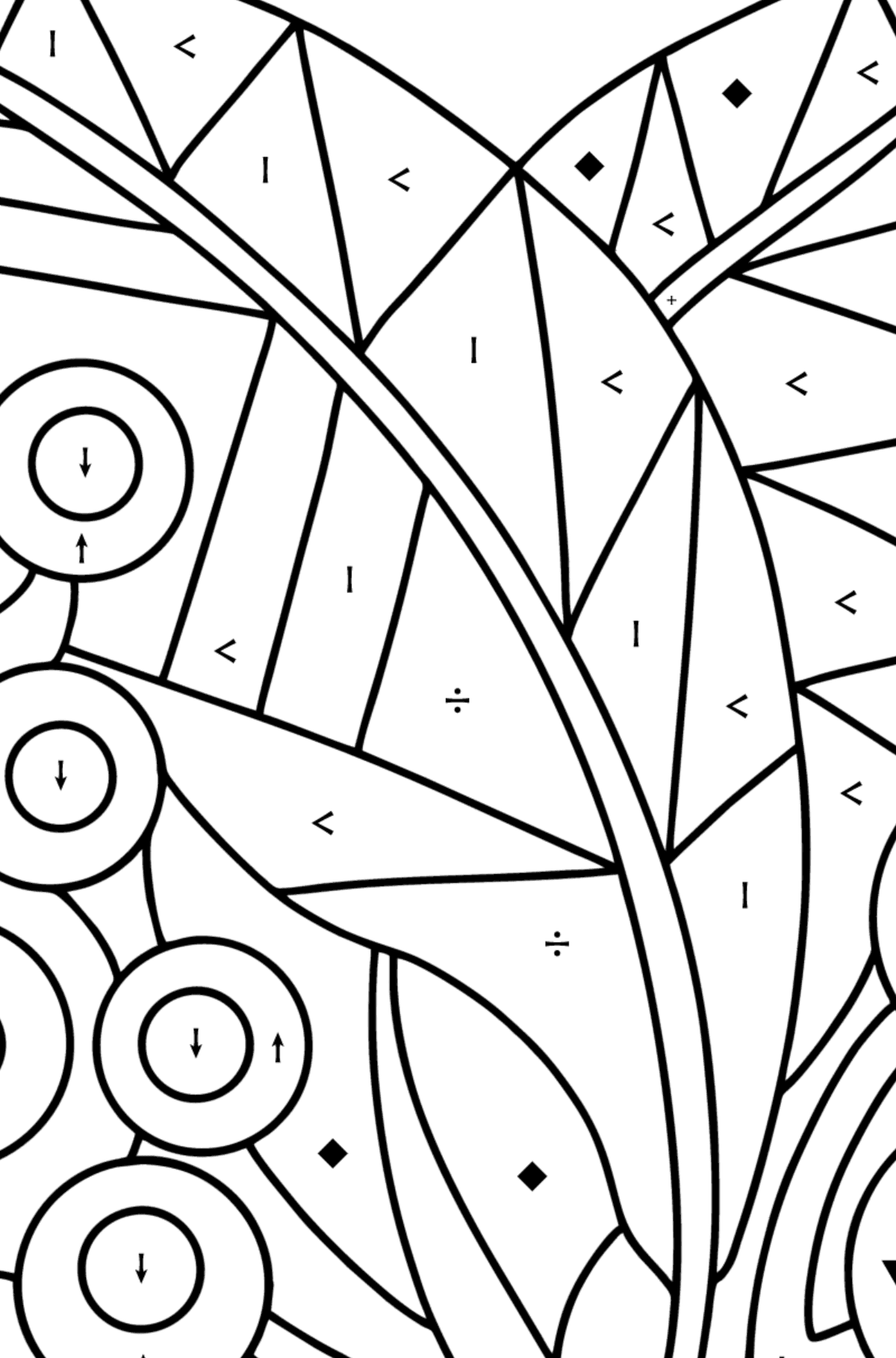 Anti stress Grapes coloring page - Coloring by Symbols for Kids